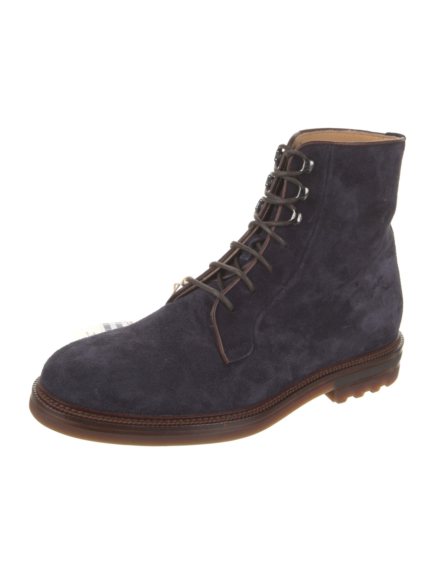 Brunello Cucinelli Suede Leather Trim Embellishment Hiking Boots