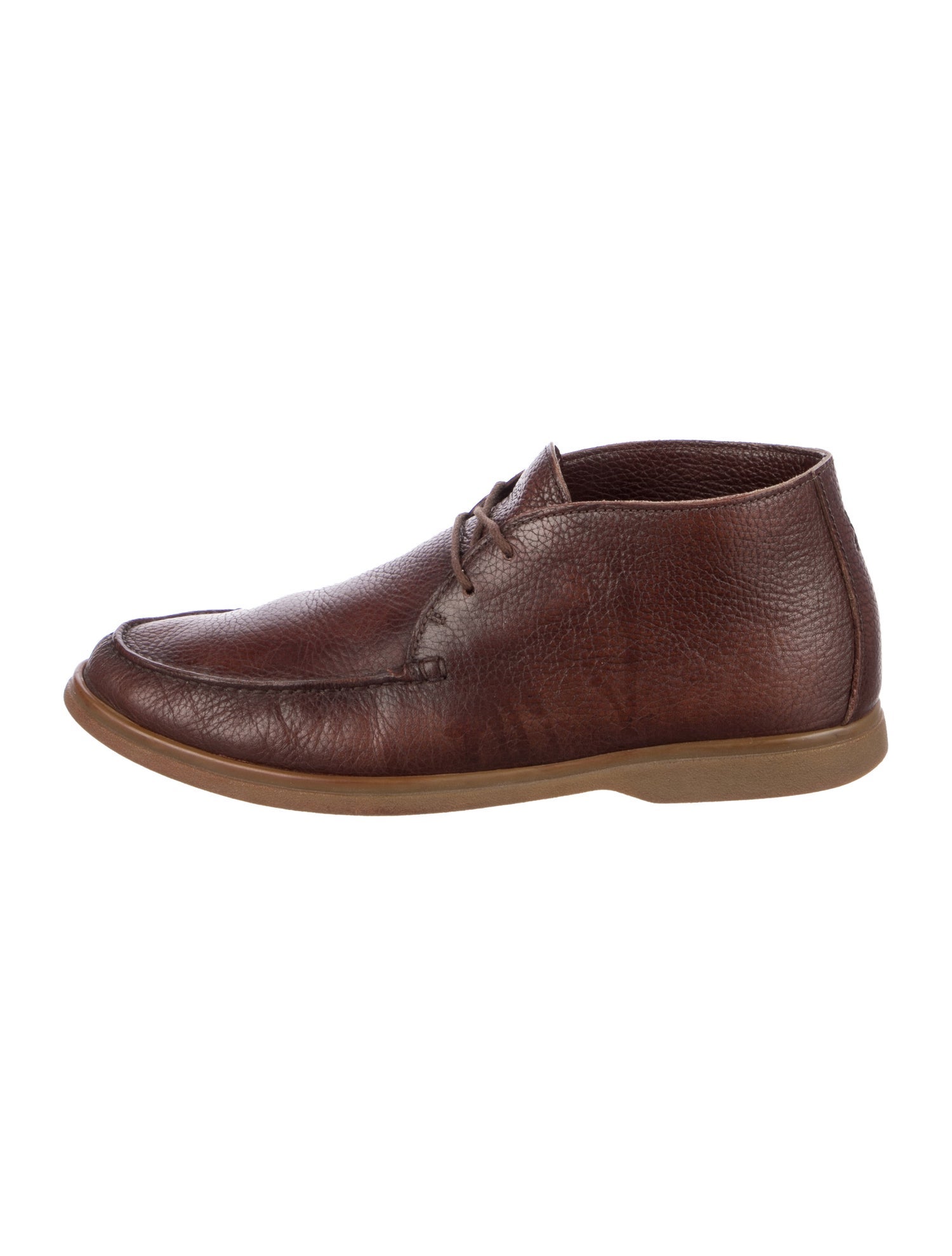 Brunello Cucinelli Leather Lace-Up Boots
