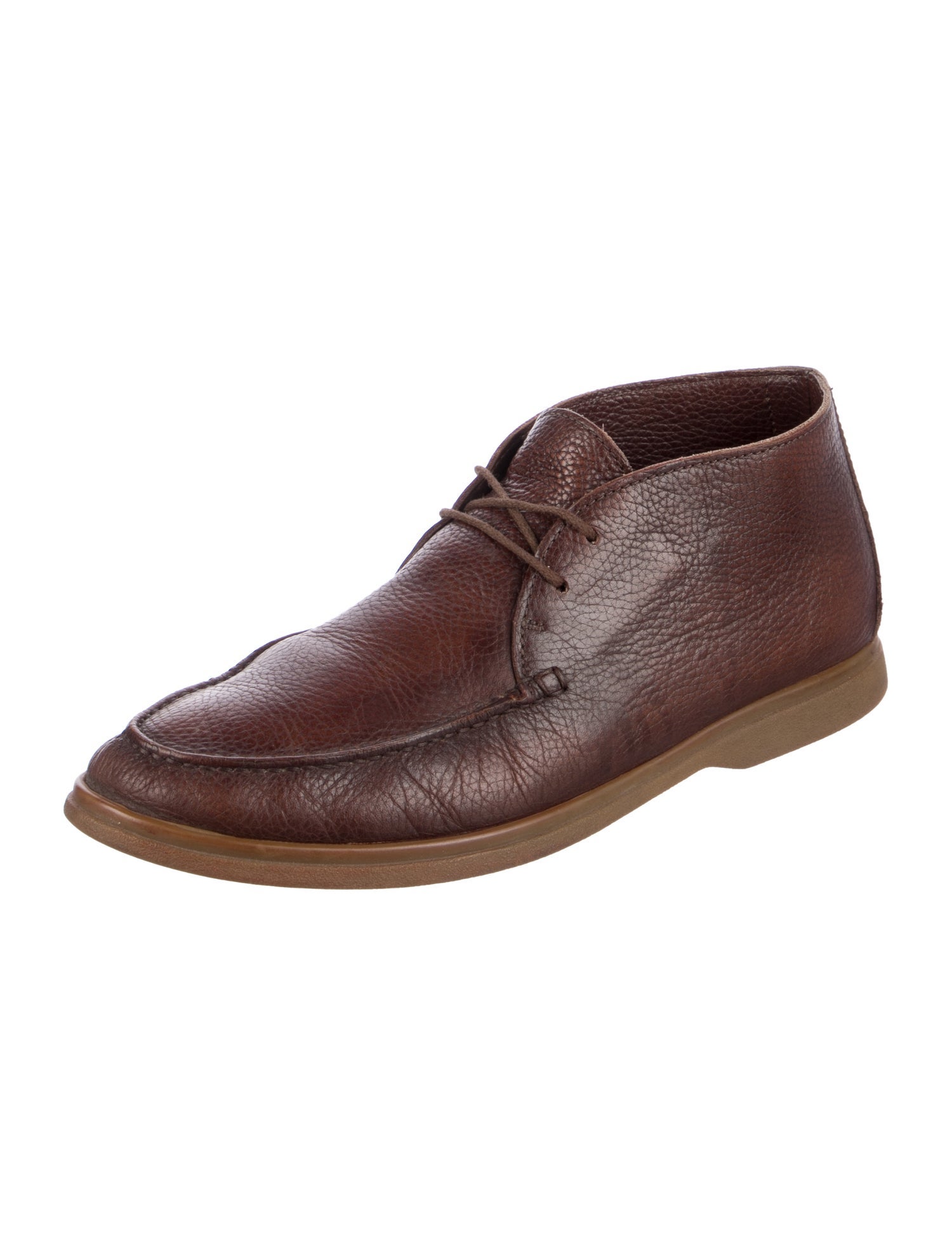 Brunello Cucinelli Leather Lace-Up Boots