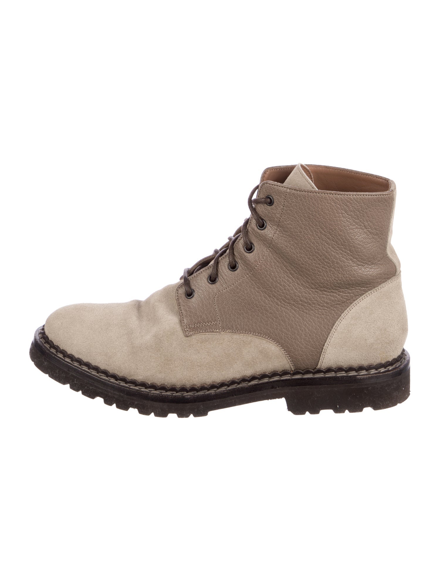 Brunello Cucinelli Leather Combat Boots