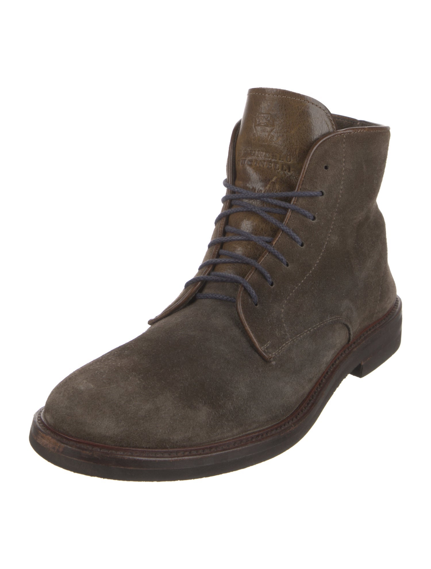 Brunello Cucinelli Suede Lace-Up Boots