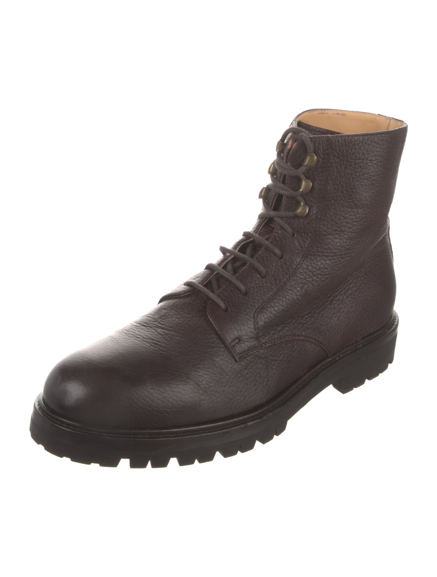 Brunello Cucinelli Leather Lace-Up Boots