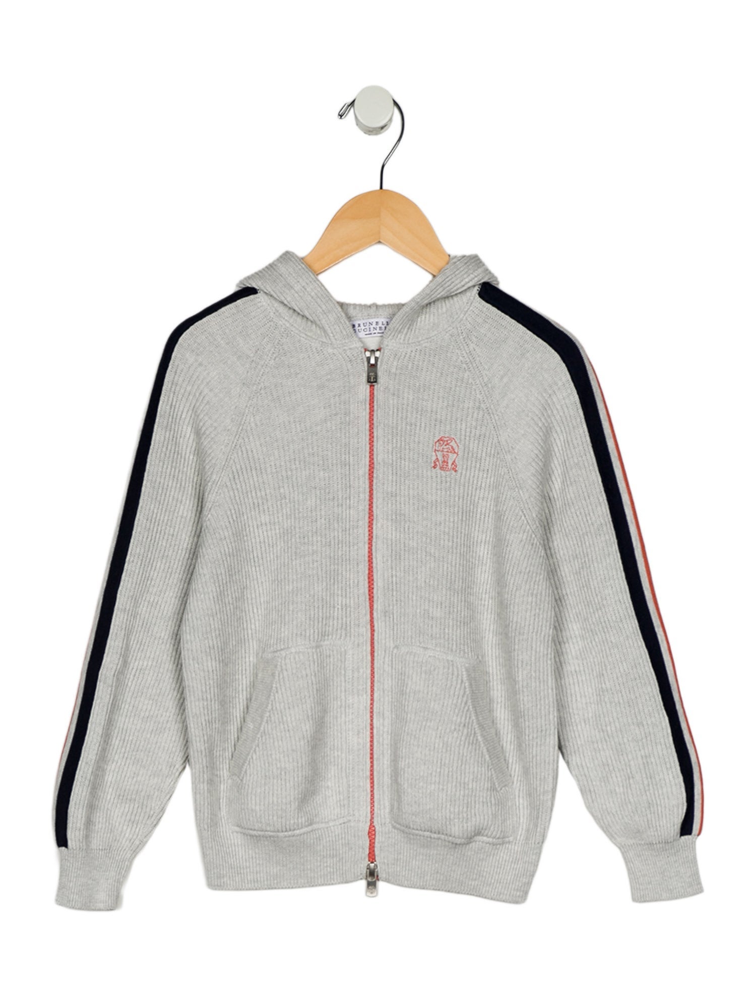 Brunello Cucinelli Boys' Ribbed Zip-Up Hoodie