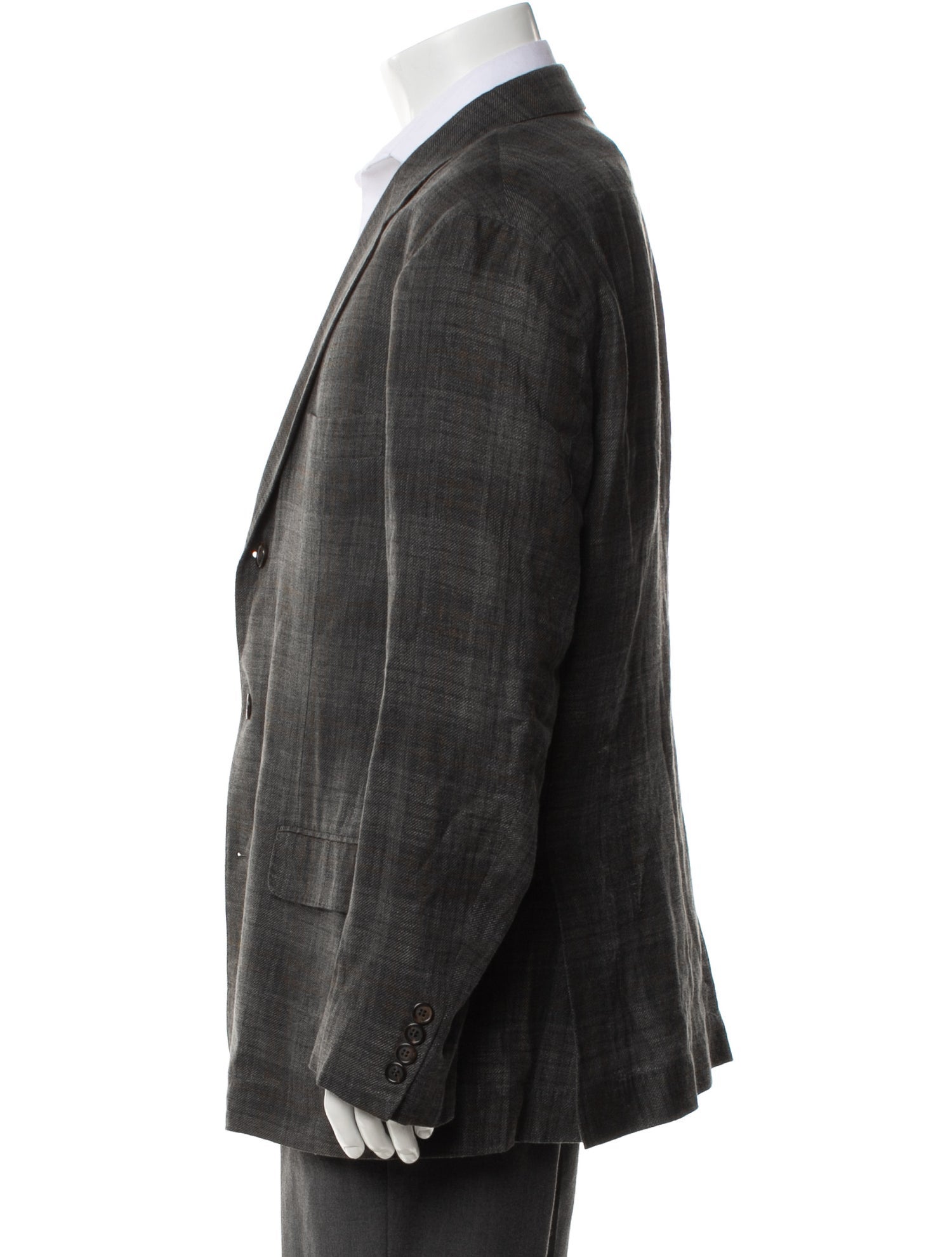 Brunello Cucinelli Linen Plaid Print Blazer