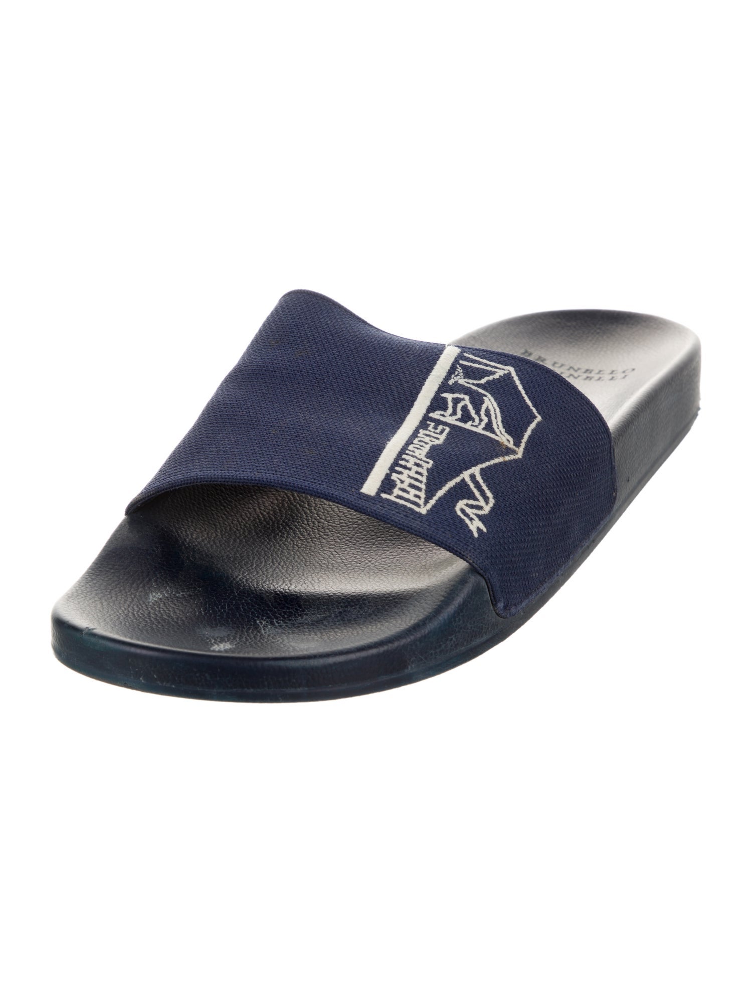 Brunello Cucinelli Rubber Graphic Print Slides