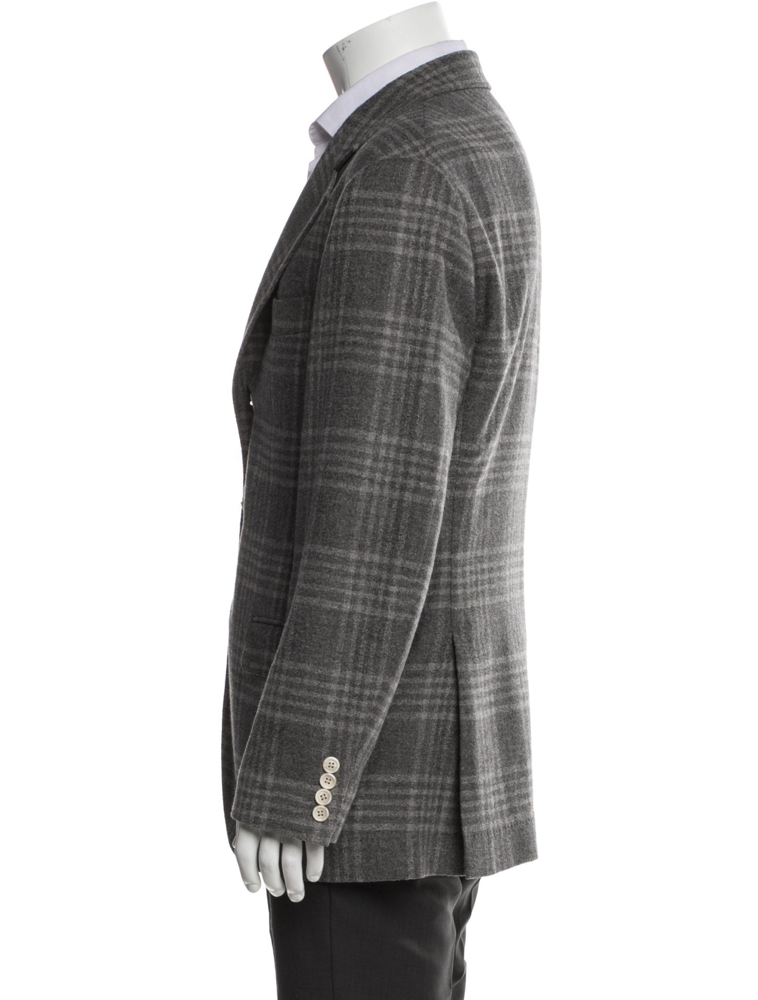 Brunello Cucinelli Wool Plaid Print Blazer