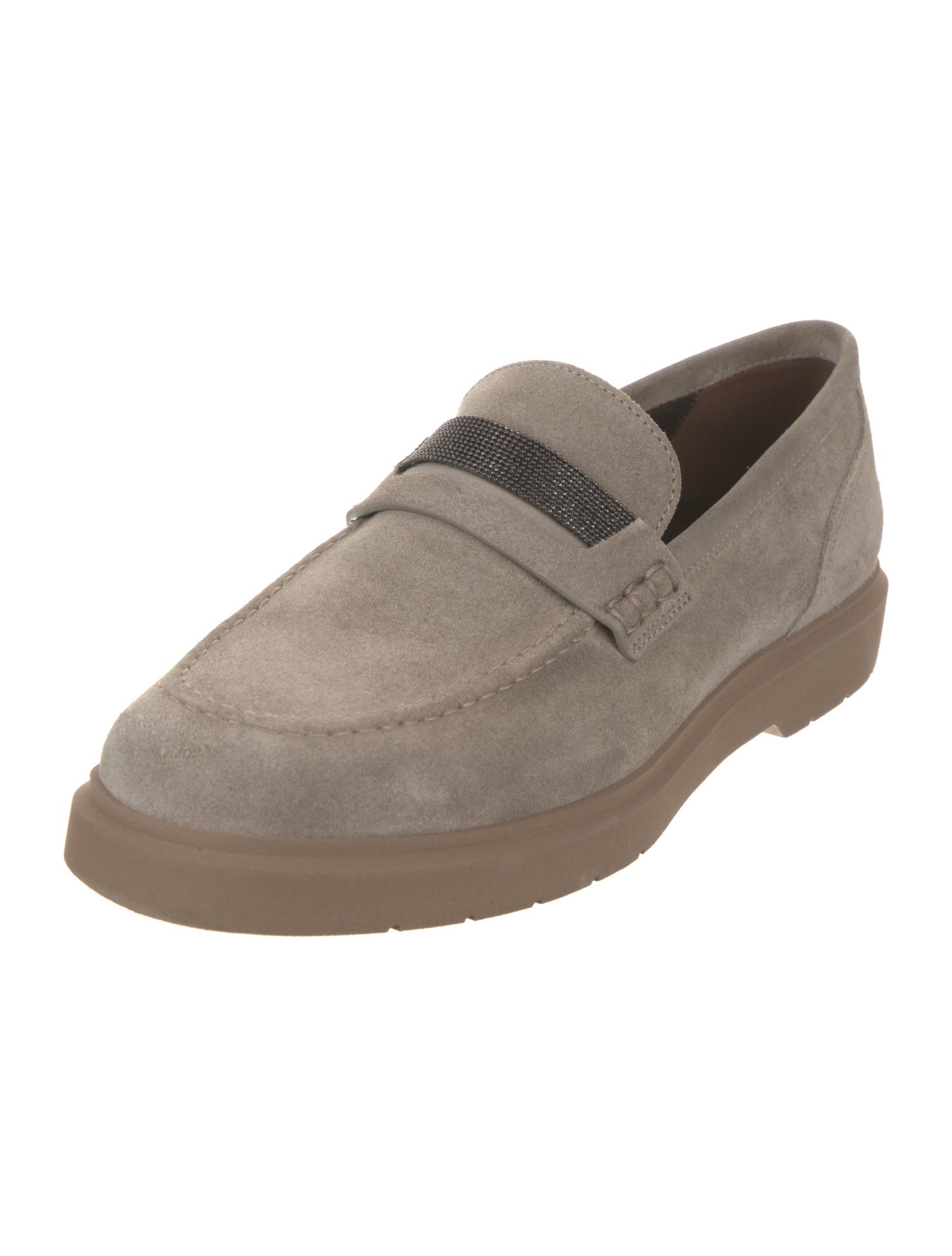 Brunello Cucinelli Monili Suede Loafers