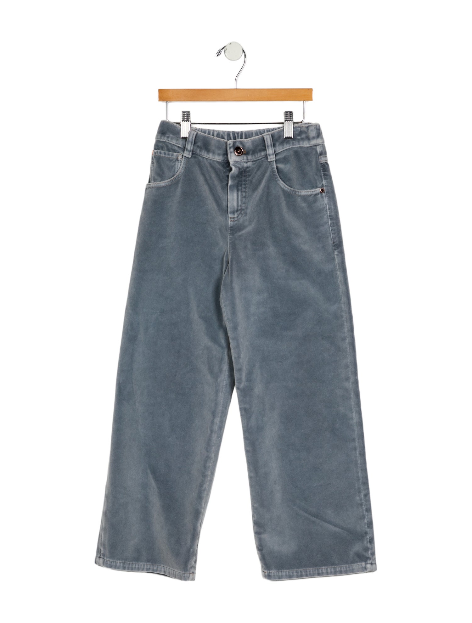 Brunello Cucinelli Girls' Velvet Wide-Leg Pants