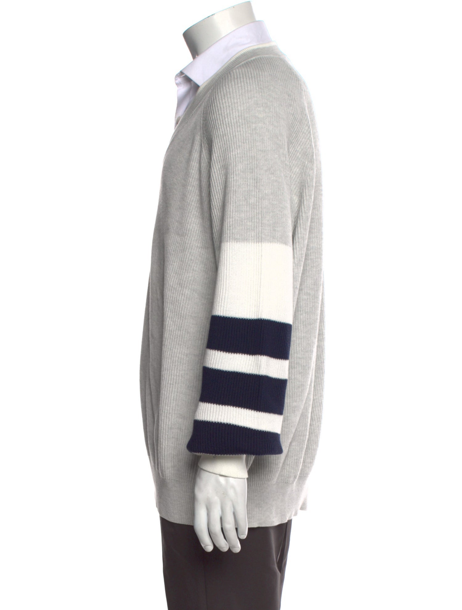 Brunello Cucinelli Striped V-Neck Pullover