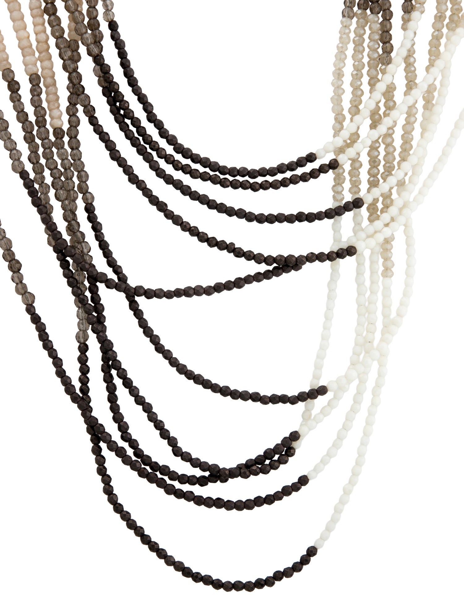 Brunello Cucinelli Bead & Leather Multistrand Necklace