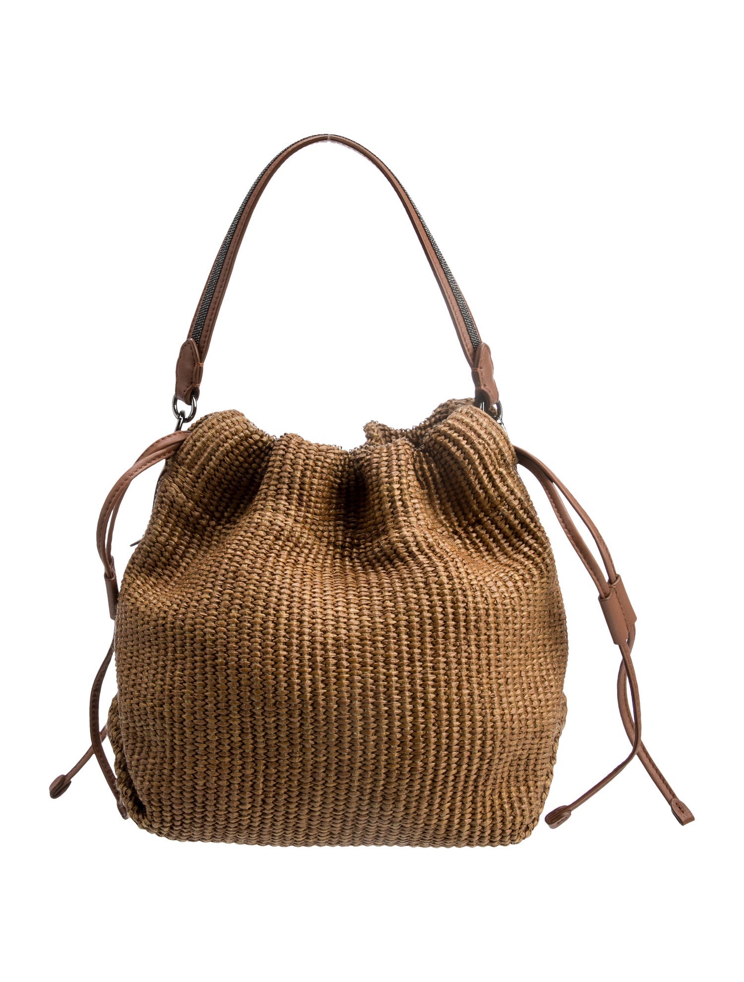 Brunello Cucinelli Raffia Top Handle Bag