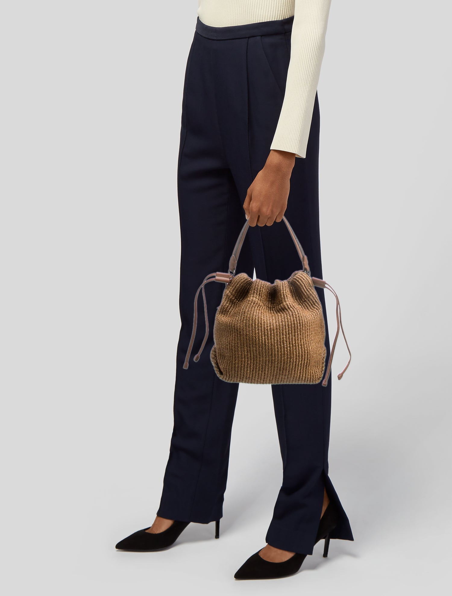 Brunello Cucinelli Raffia Top Handle Bag