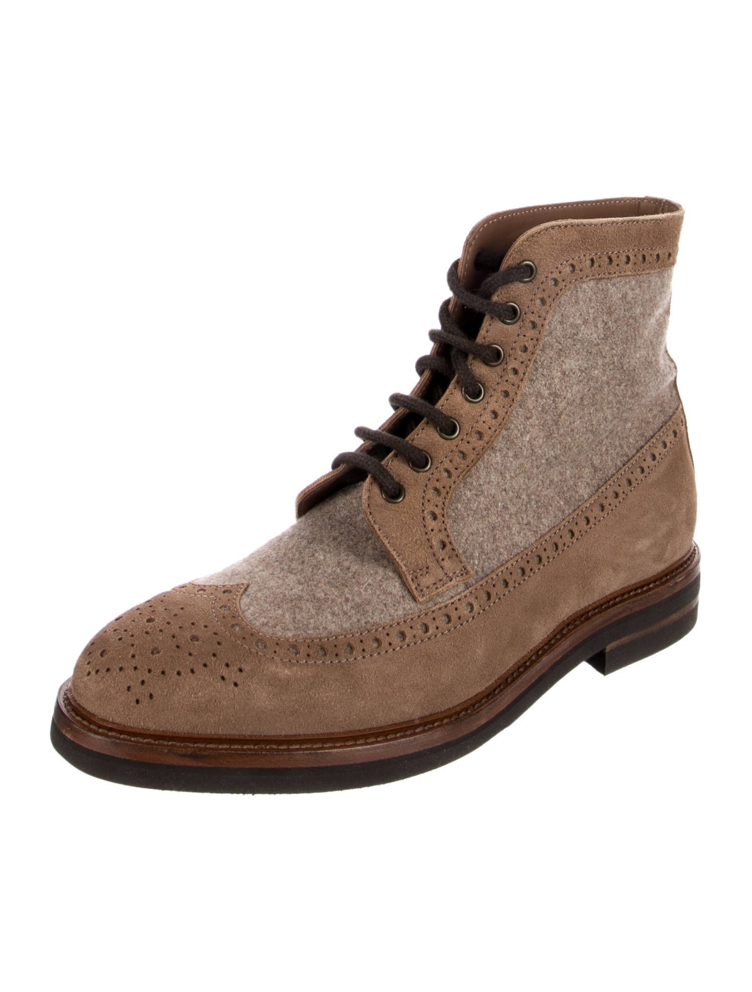 Brunello Cucinelli Suede Lace-Up Boots
