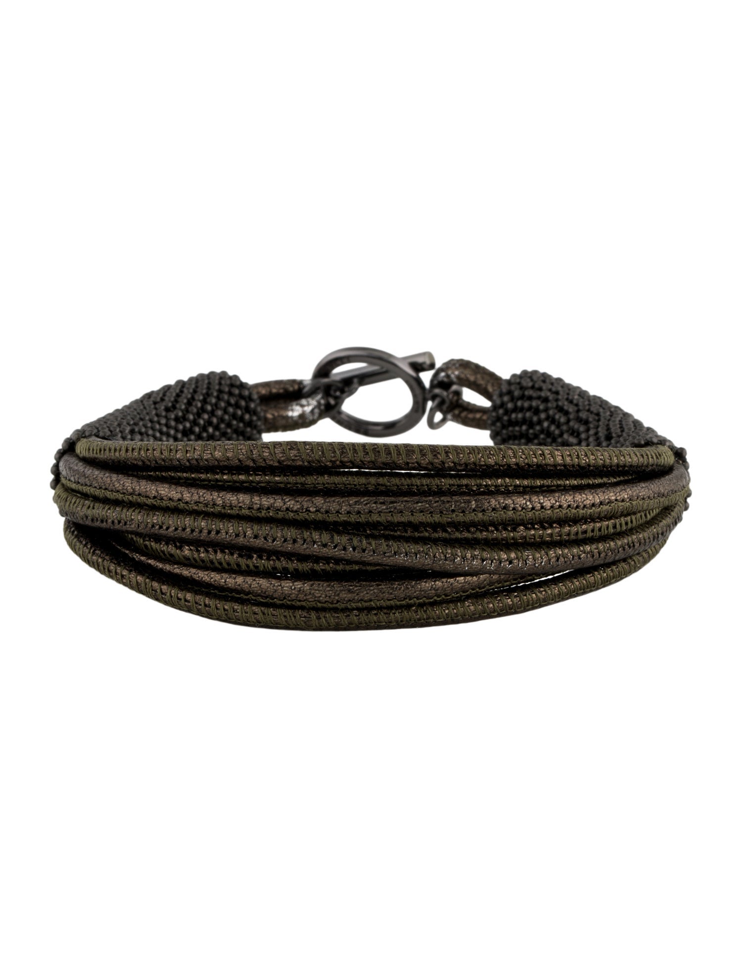 Brunello Cucinelli Monili & Leather Multistrand Bracelet