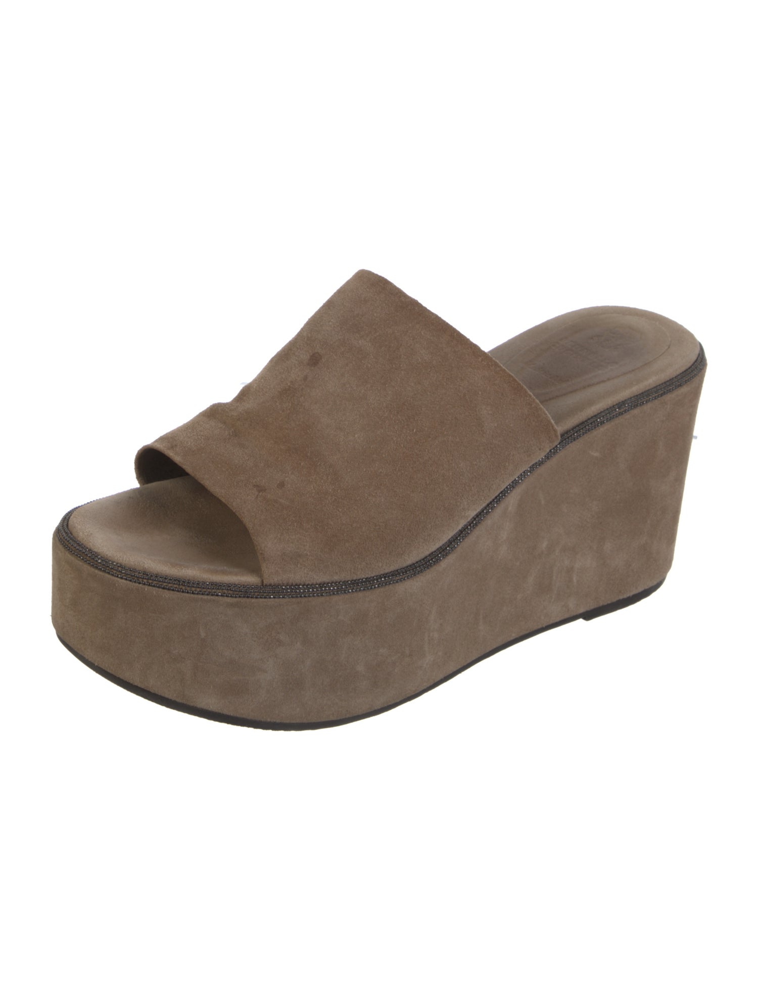 Brunello Cucinelli Monili Suede Slides