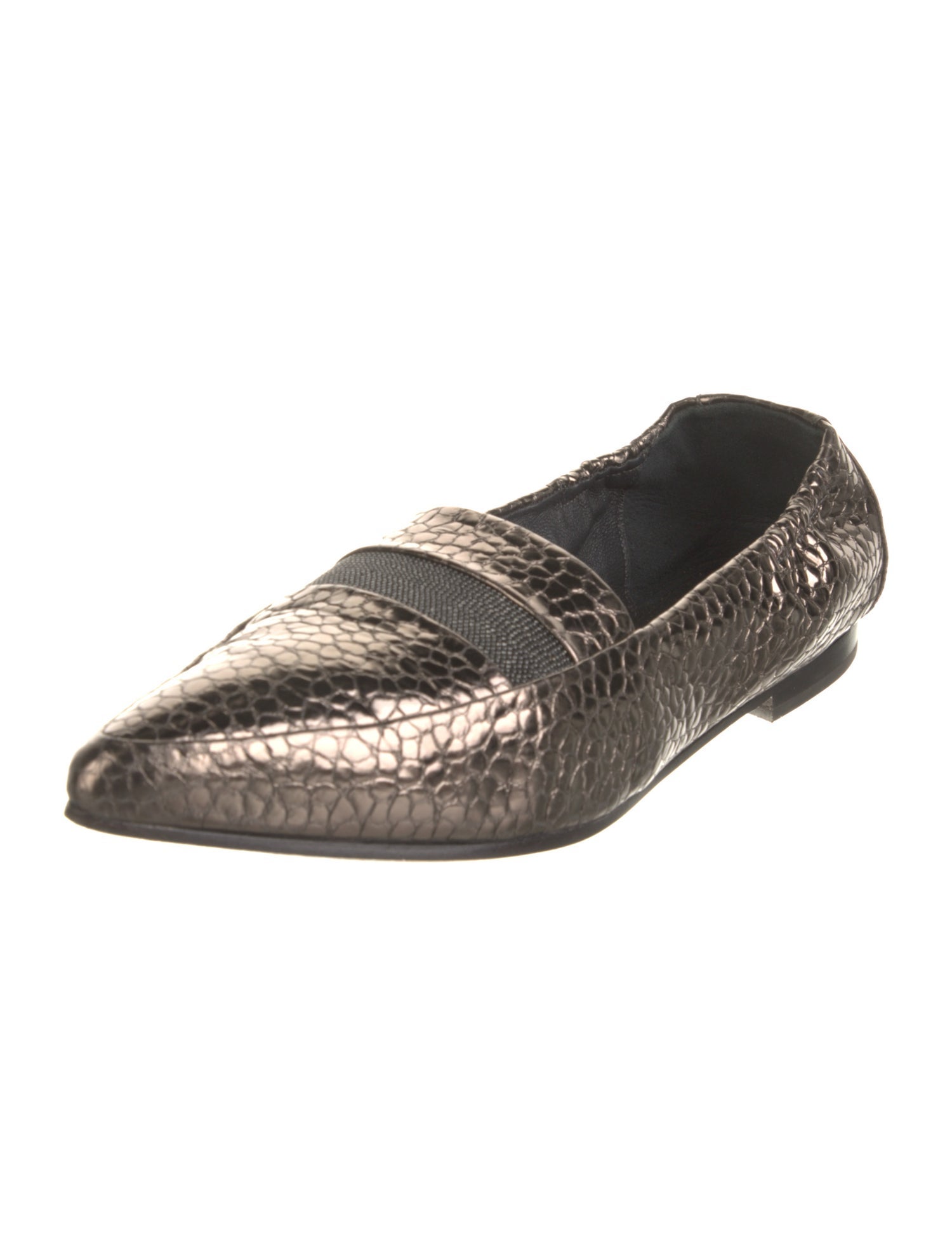 Brunello Cucinelli Monili Leather Loafers