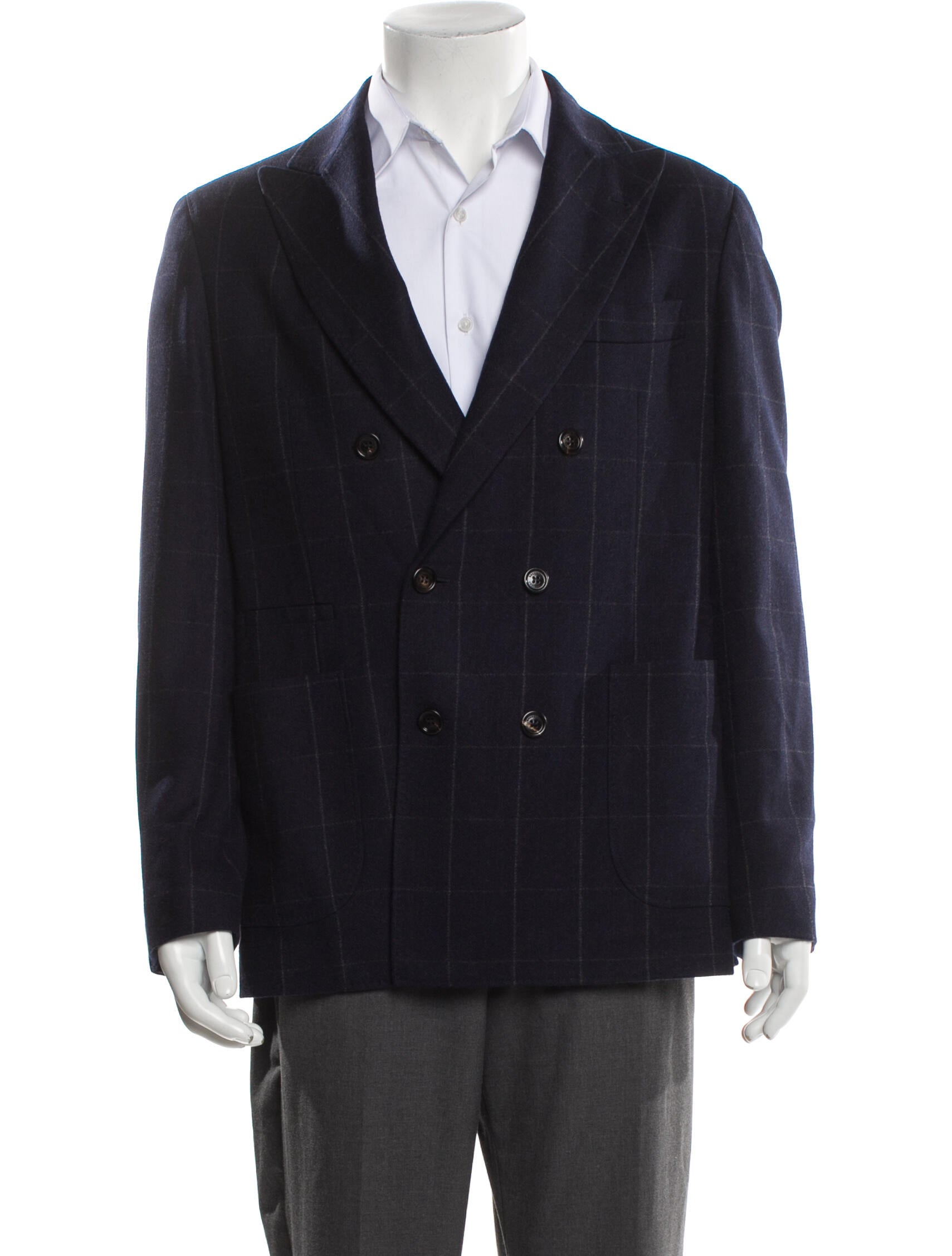 Brunello Cucinelli Plaid Print Blazer
