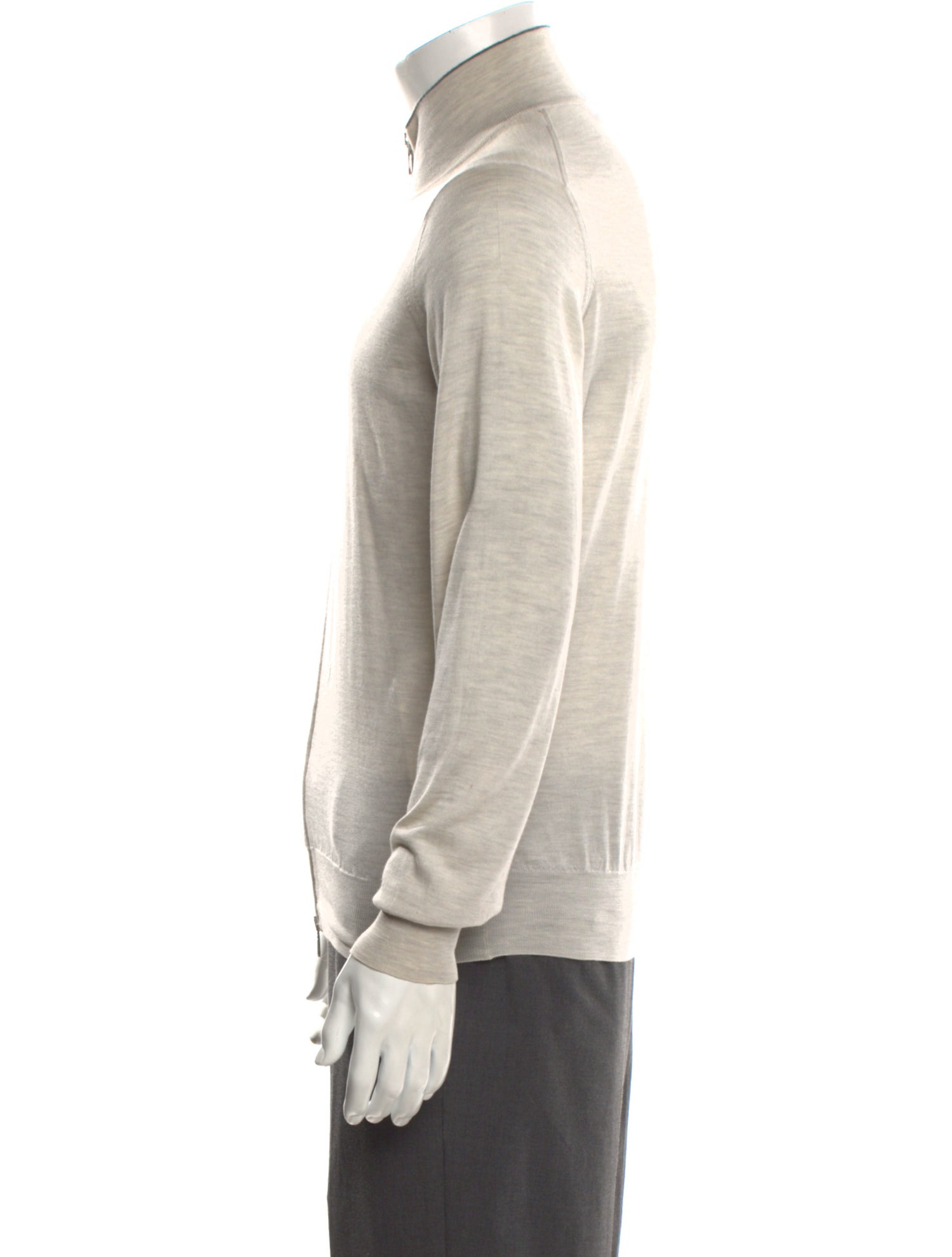 Brunello Cucinelli Virgin Wool Mock Neck Cardigan