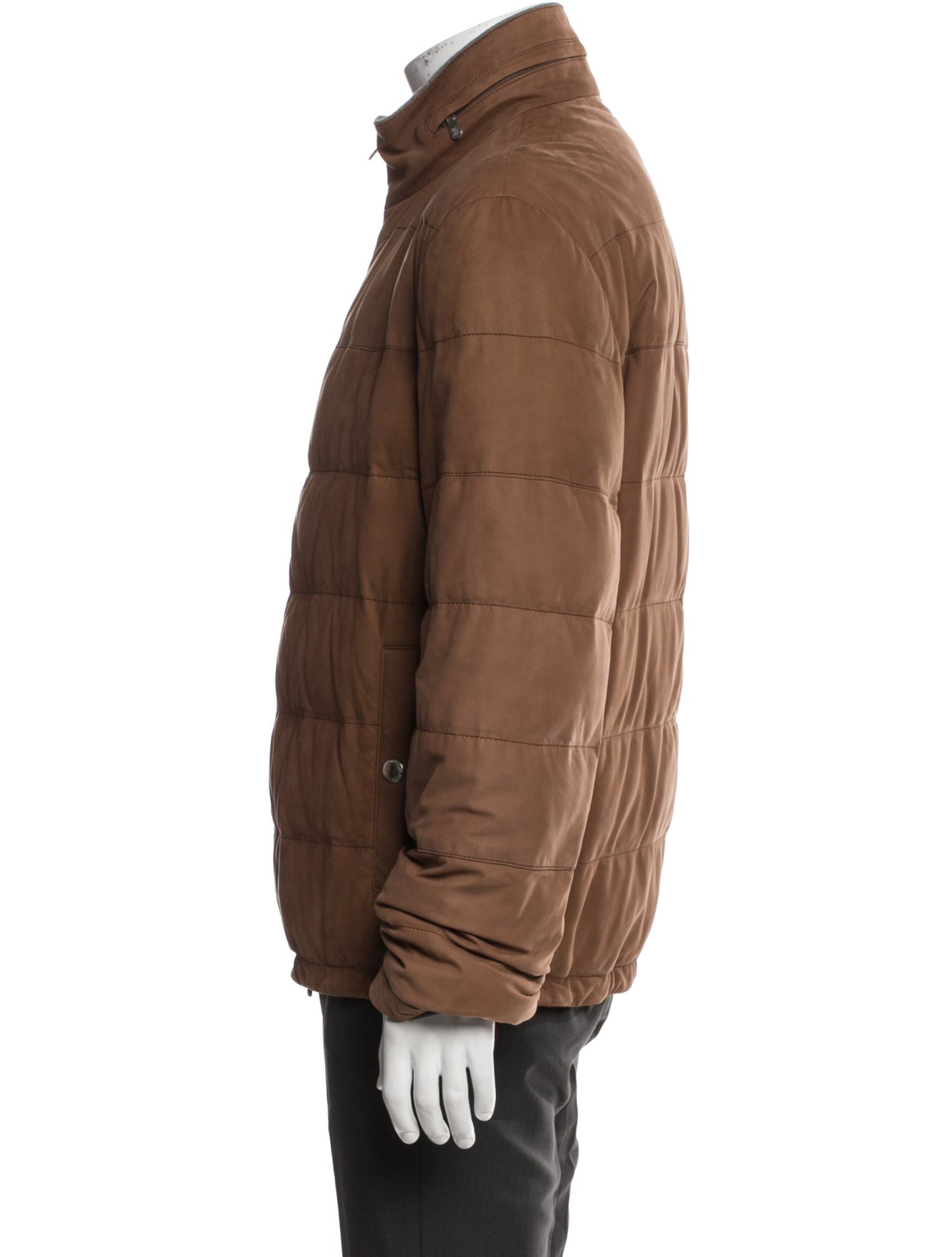 Brunello Cucinelli Leather Puffer Coat