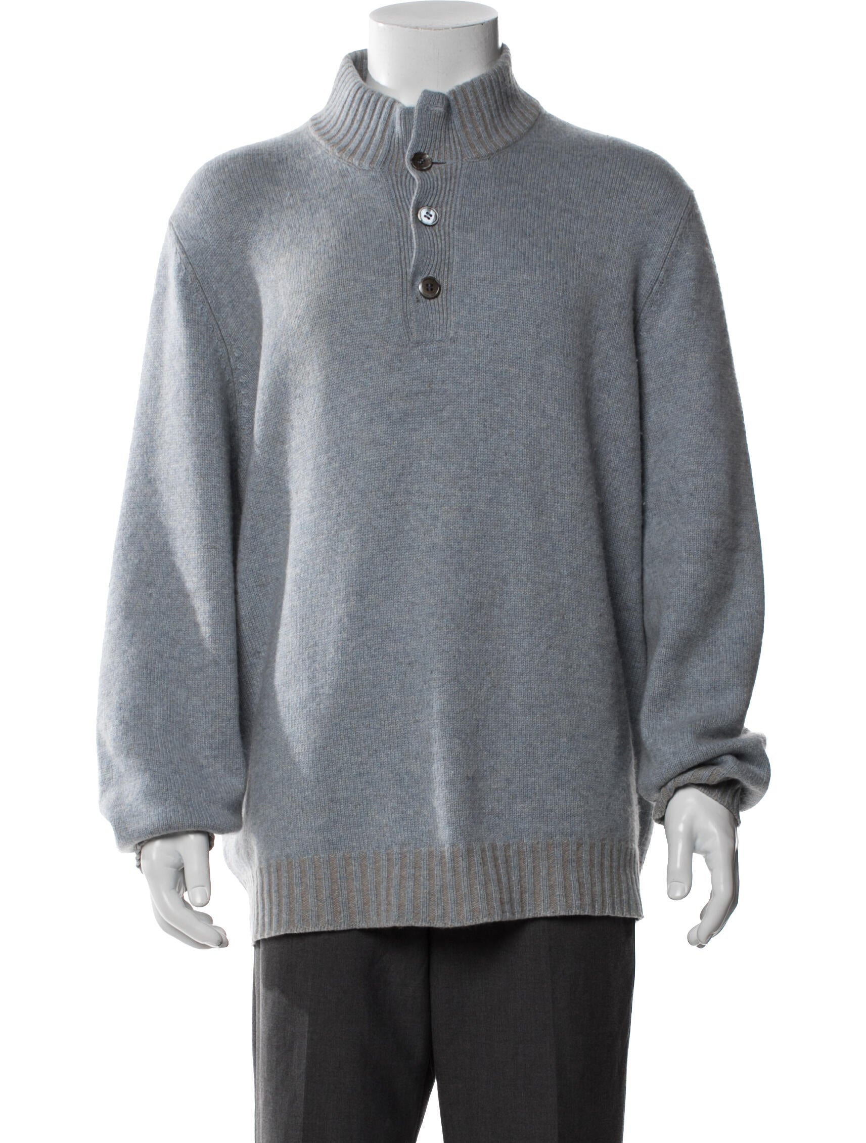 Brunello Cucinelli Cashmere Mock Neck Polo Sweater
