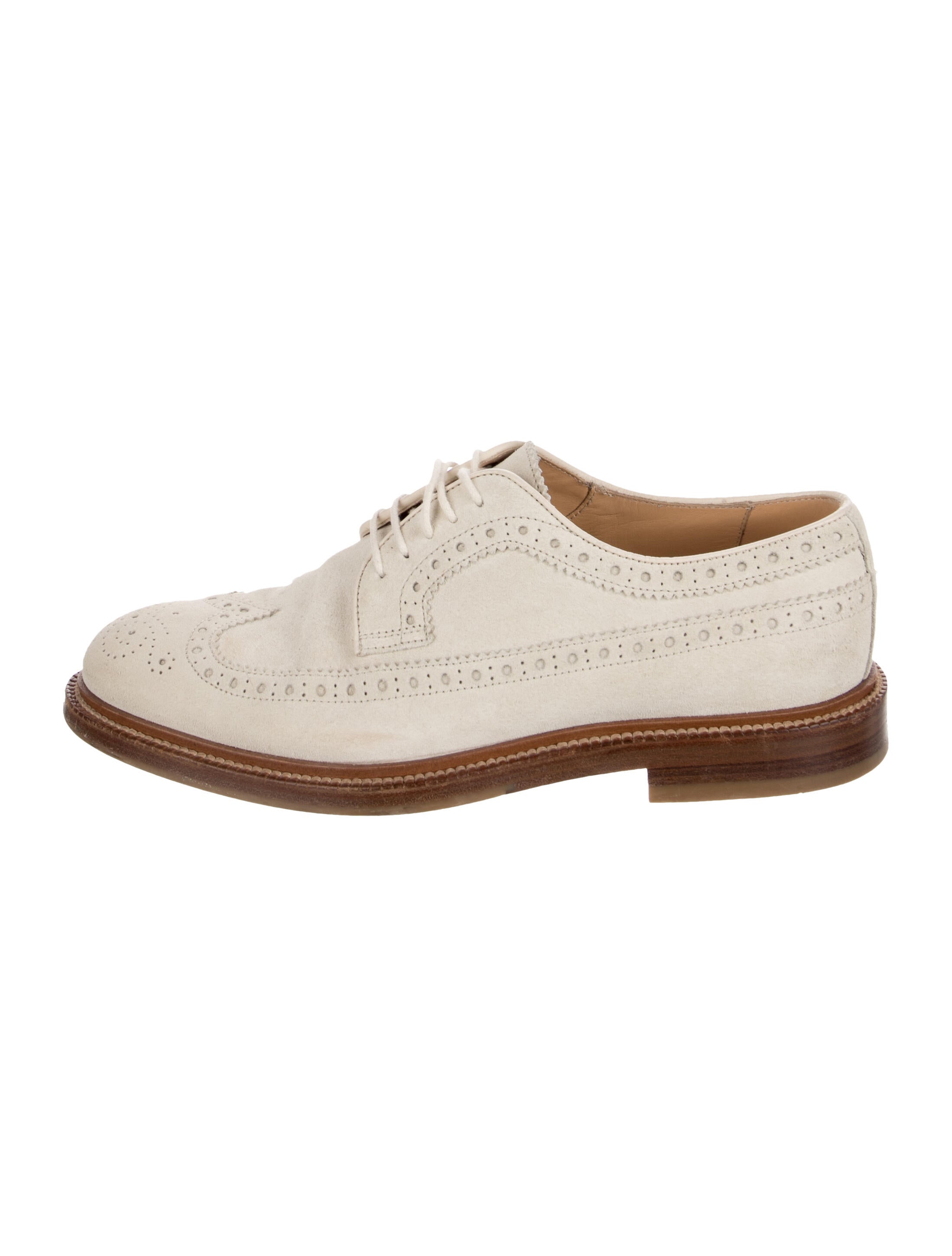 Brunello Cucinelli Suede Lasercut Accents Brogues