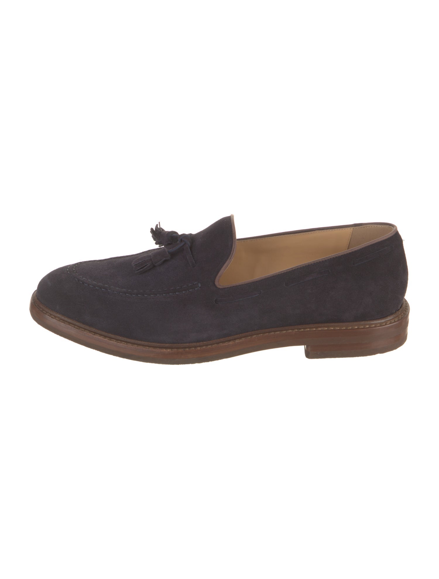 Brunello Cucinelli Suede Tassel Accents Dress Loafers