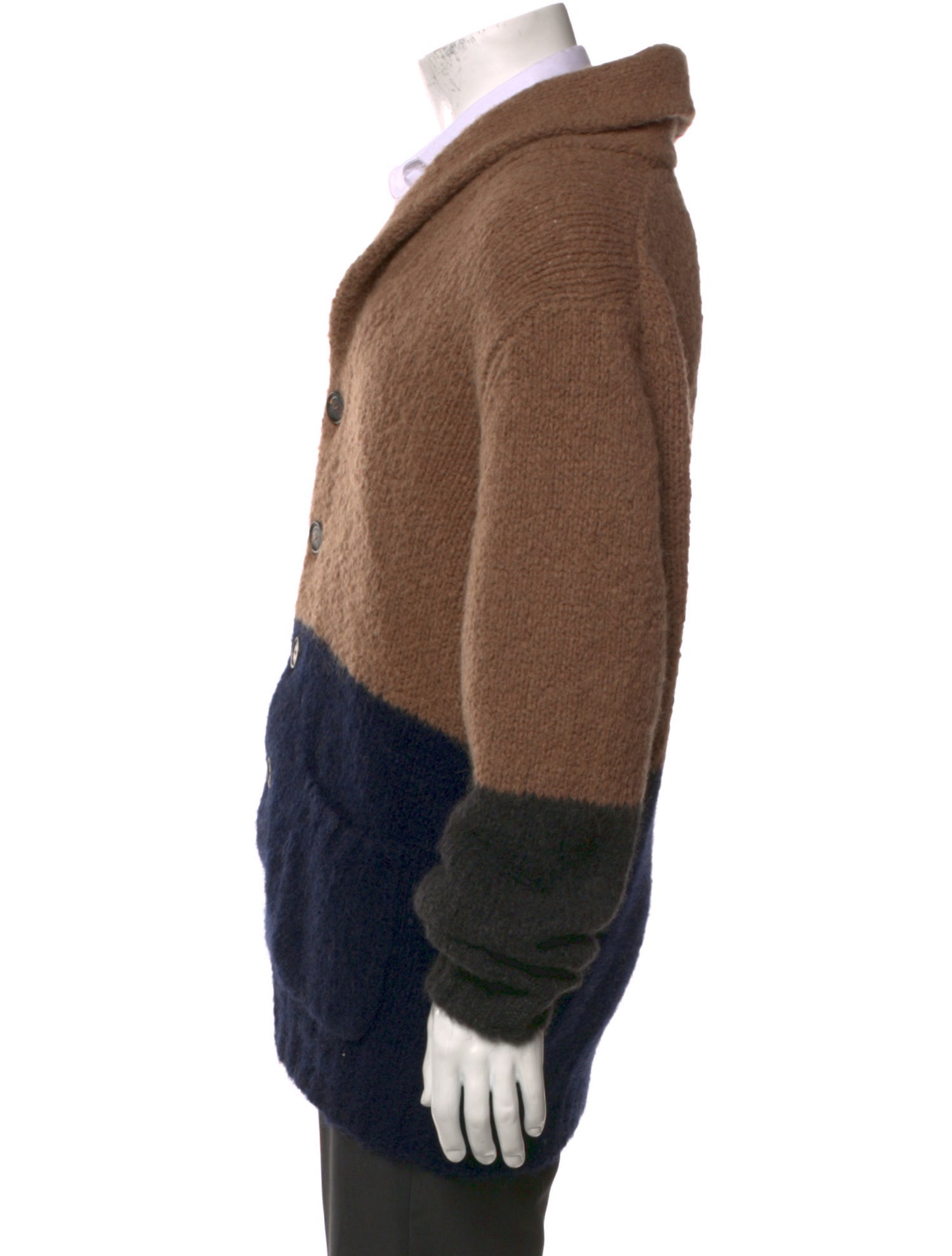 Brunello Cucinelli Alpaca Colorblock Pattern Cardigan