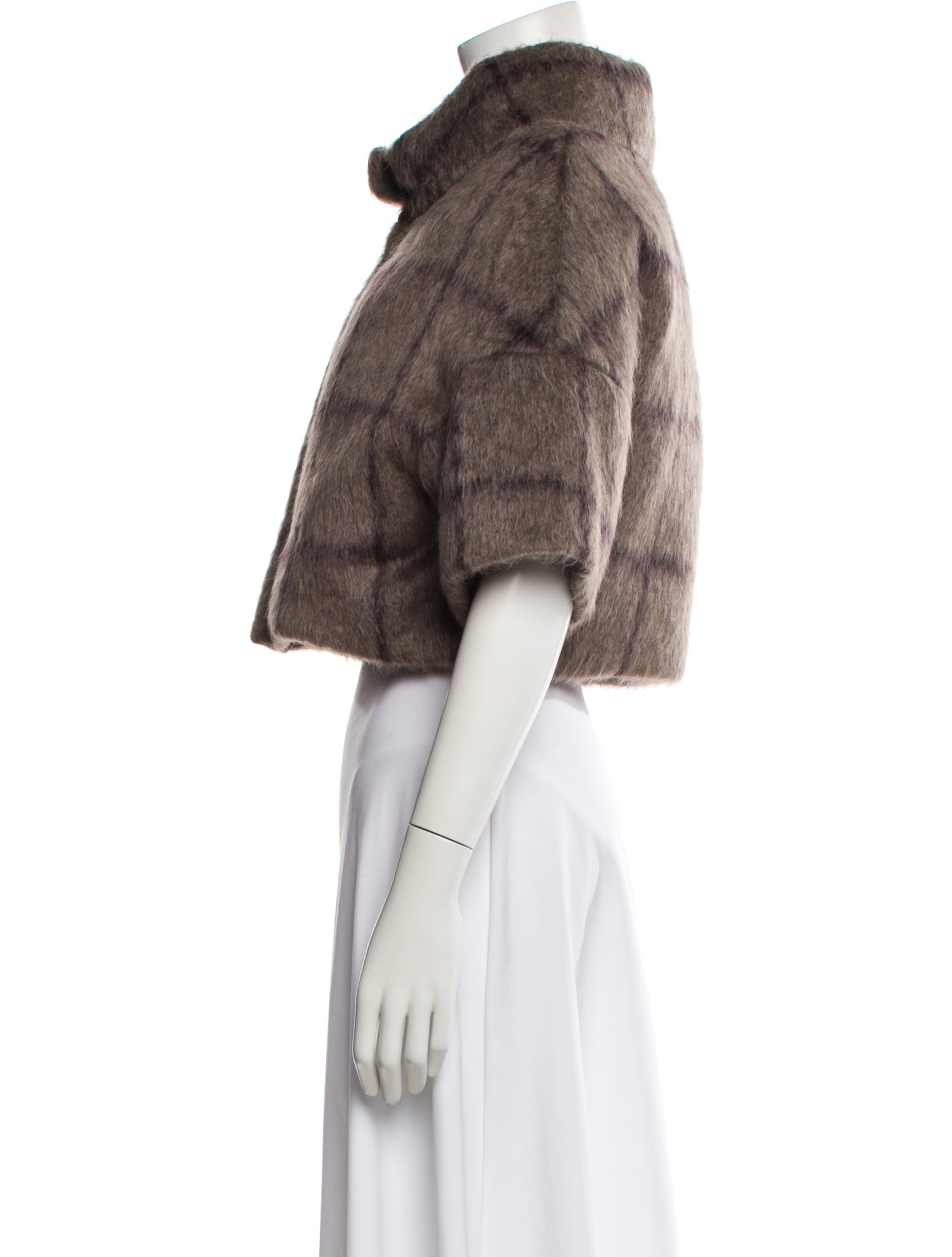 Brunello Cucinelli Alpaca Plaid Print Jacket w/ Tags