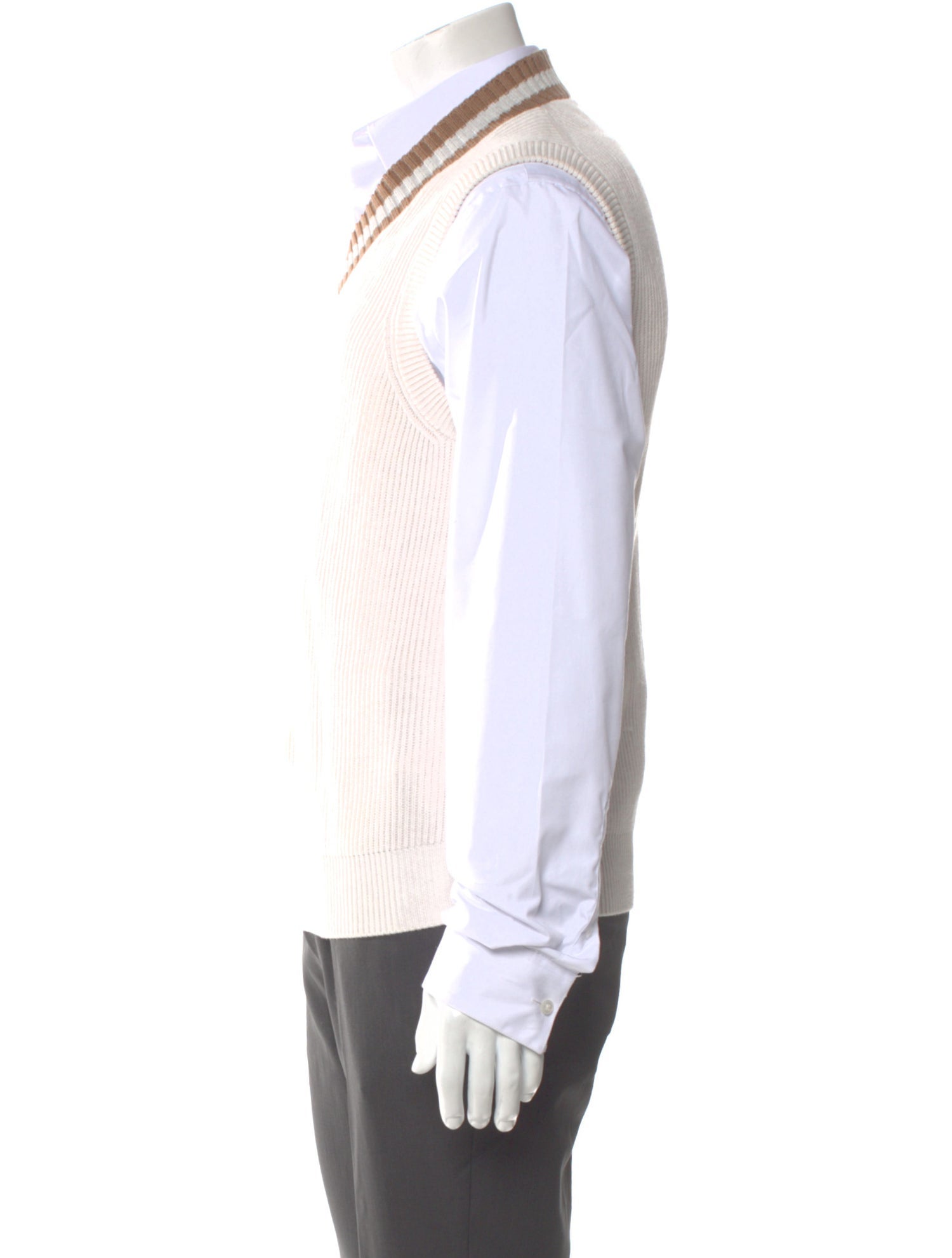 Brunello Cucinelli Striped V-Neck Sweater Vest