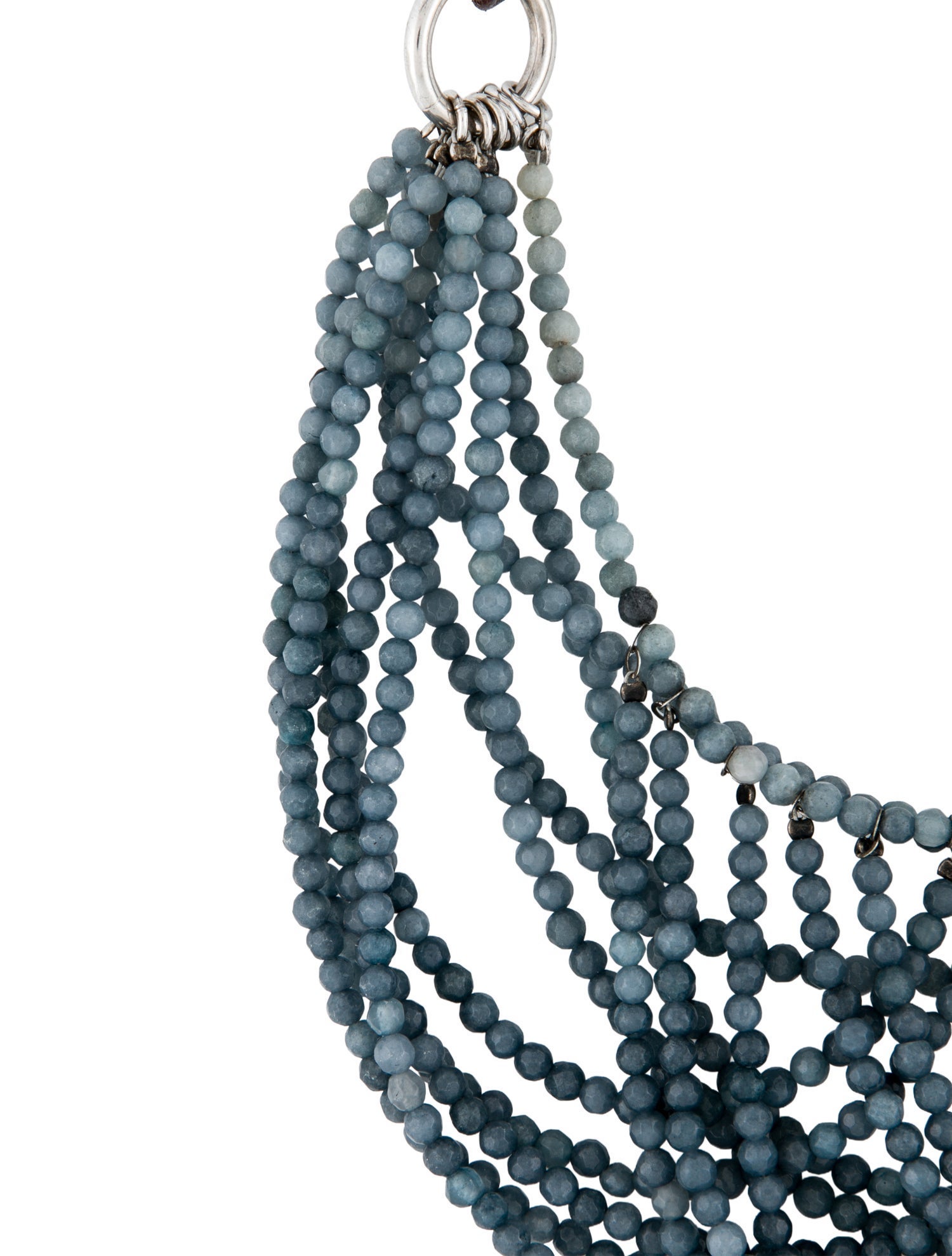 Brunello Cucinelli Leather & Stone Bead Multistrand Necklace