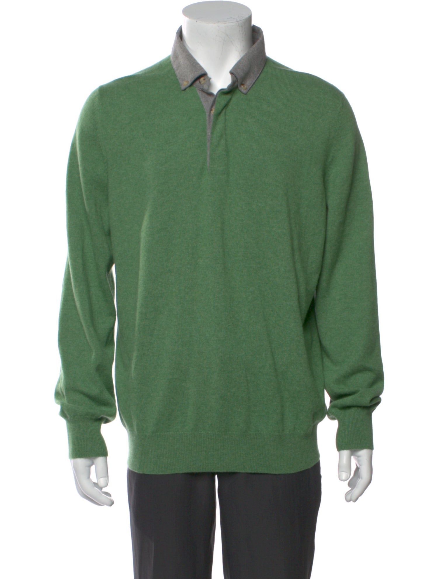 Brunello Cucinelli Cashmere Mock Neck Polo Sweater