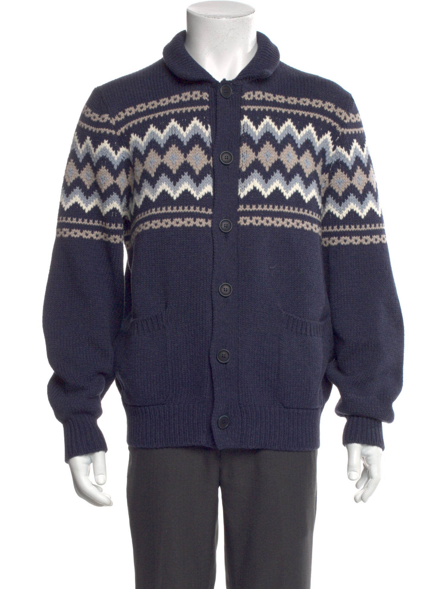 Brunello Cucinelli Printed Mock Neck Cardigan