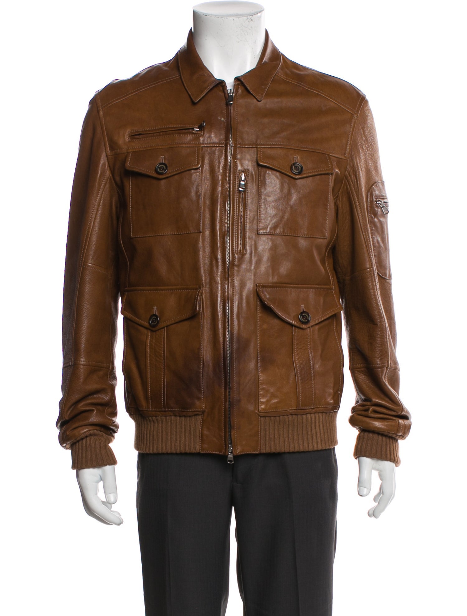 Brunello Cucinelli Leather Utility Jacket