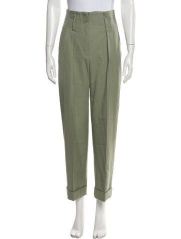 Pre-owned Brunello Cucinelli Virgin Wool Straight Leg Pants In Green