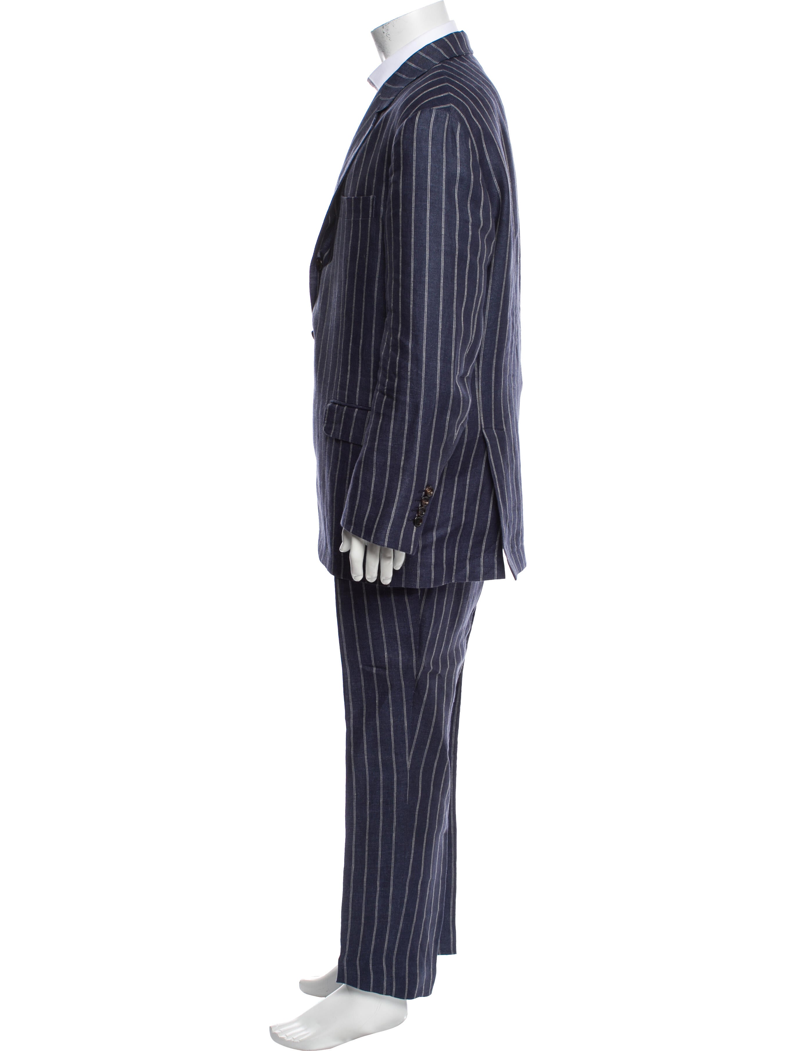 Brunello Cucinelli Linen Striped Two-Piece Suit