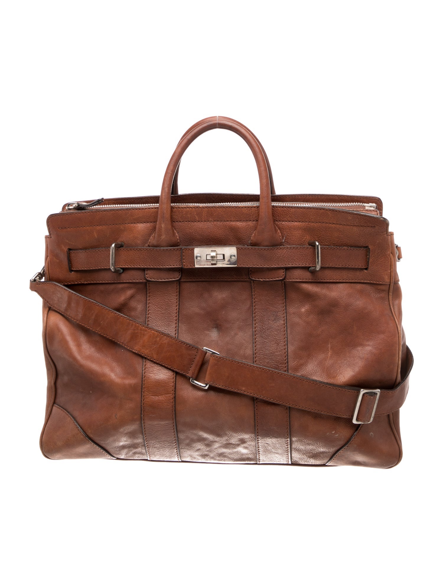 Brunello Cucinelli leather carry-on