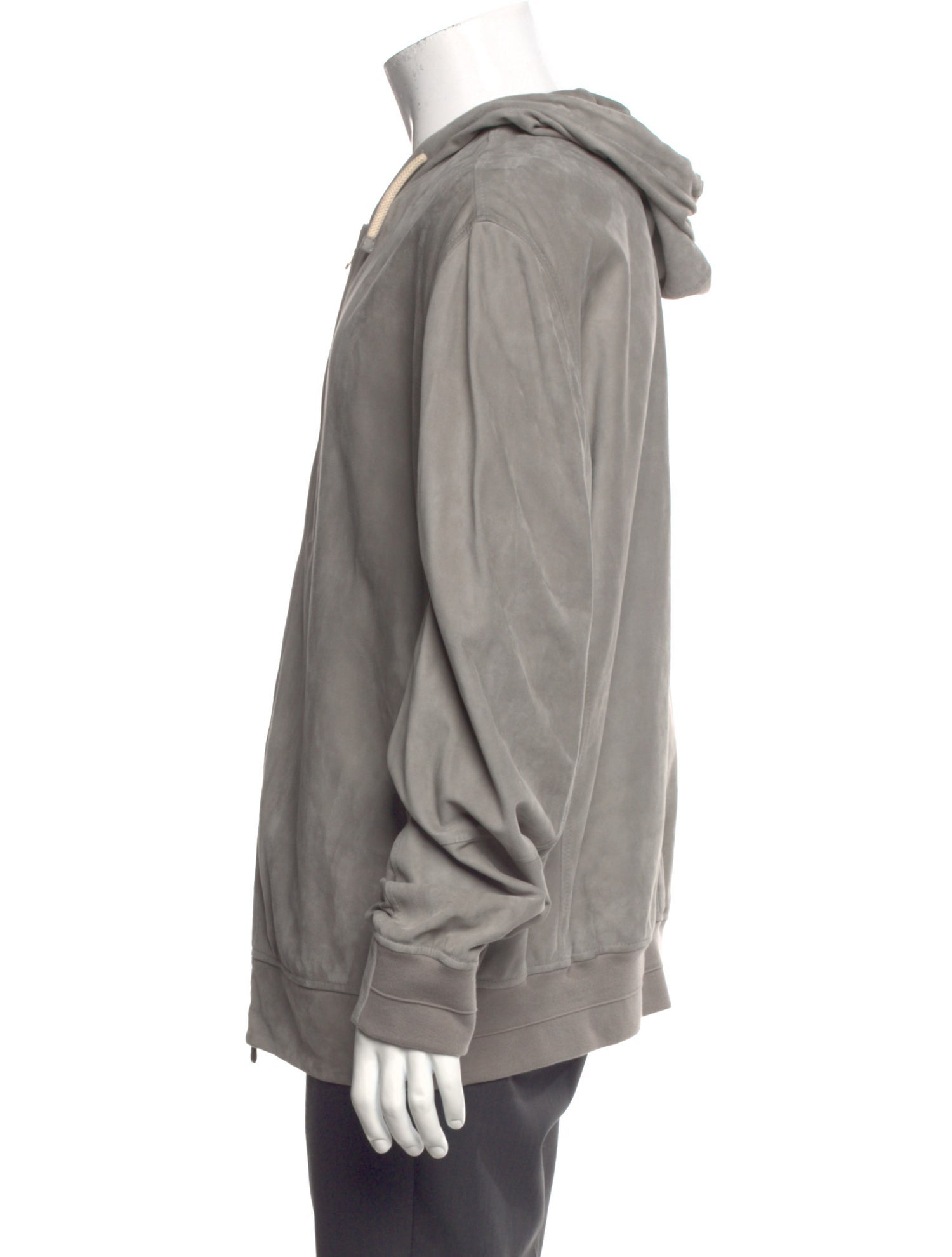 Brunello Cucinelli Leather Crew Neck Hoodie