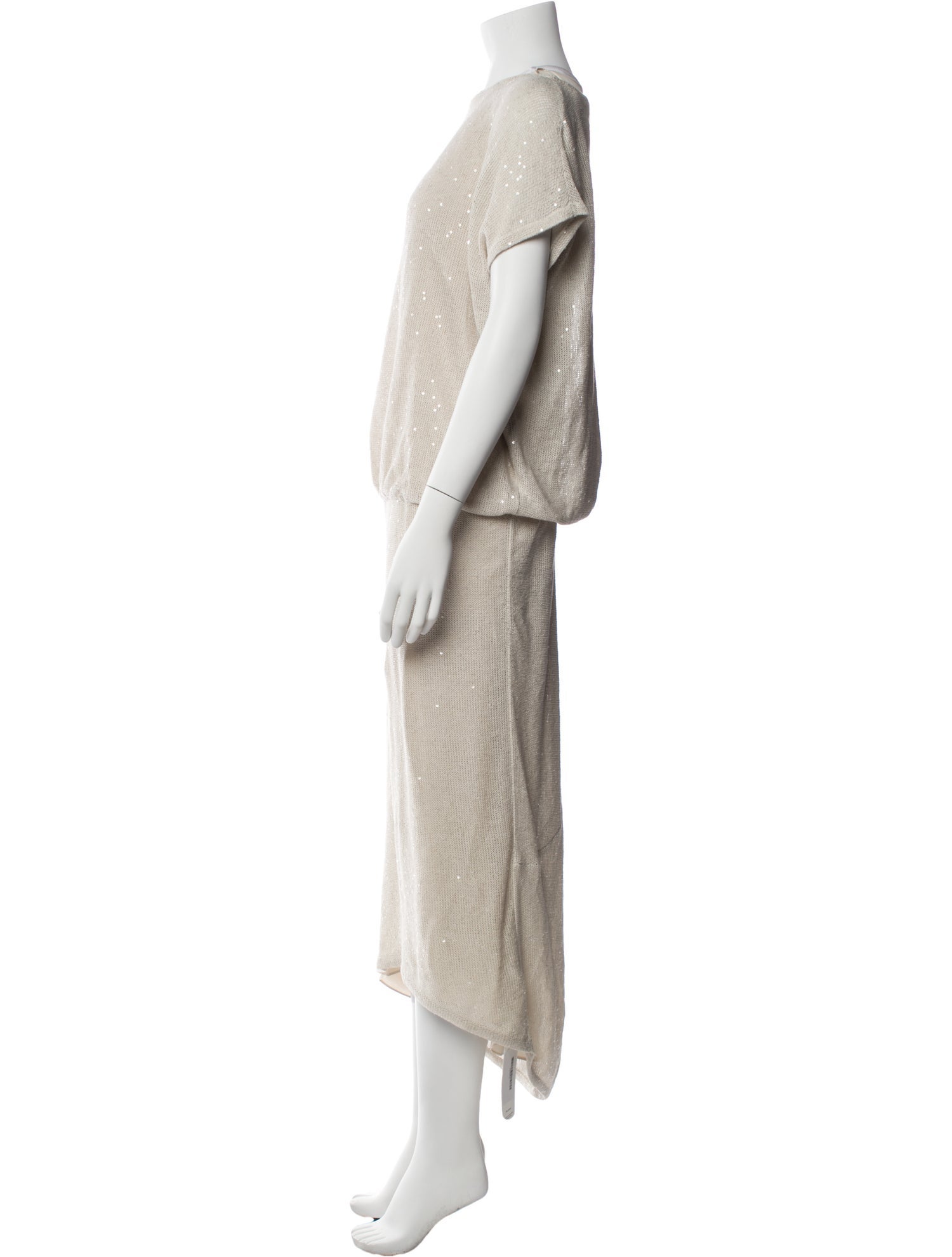 Brunello Cucinelli Bateau Neckline Long Dress