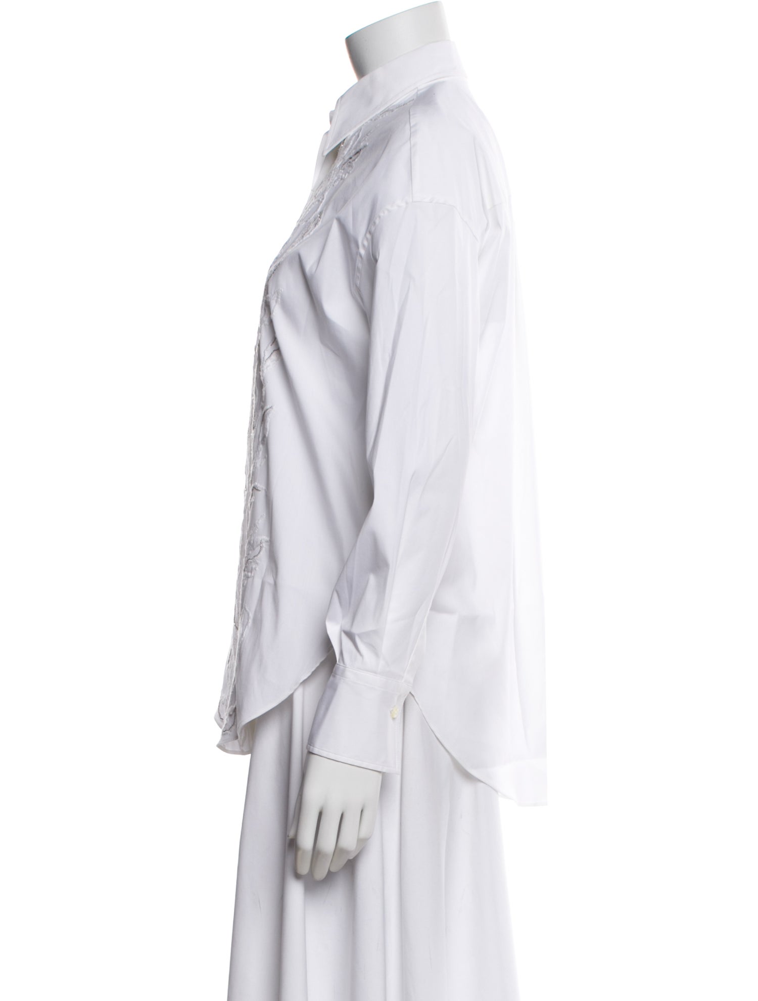 Brunello Cucinelli Patterned Long Sleeve Button-Up Top