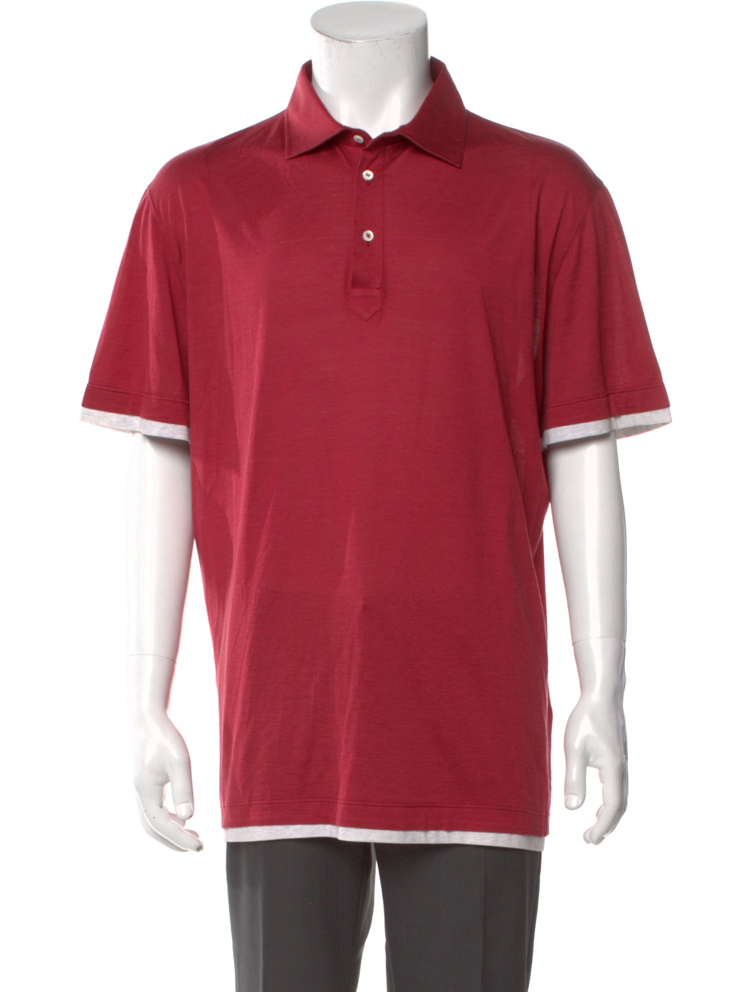Brunello Cucinelli Silk V-Neck Polo Shirt