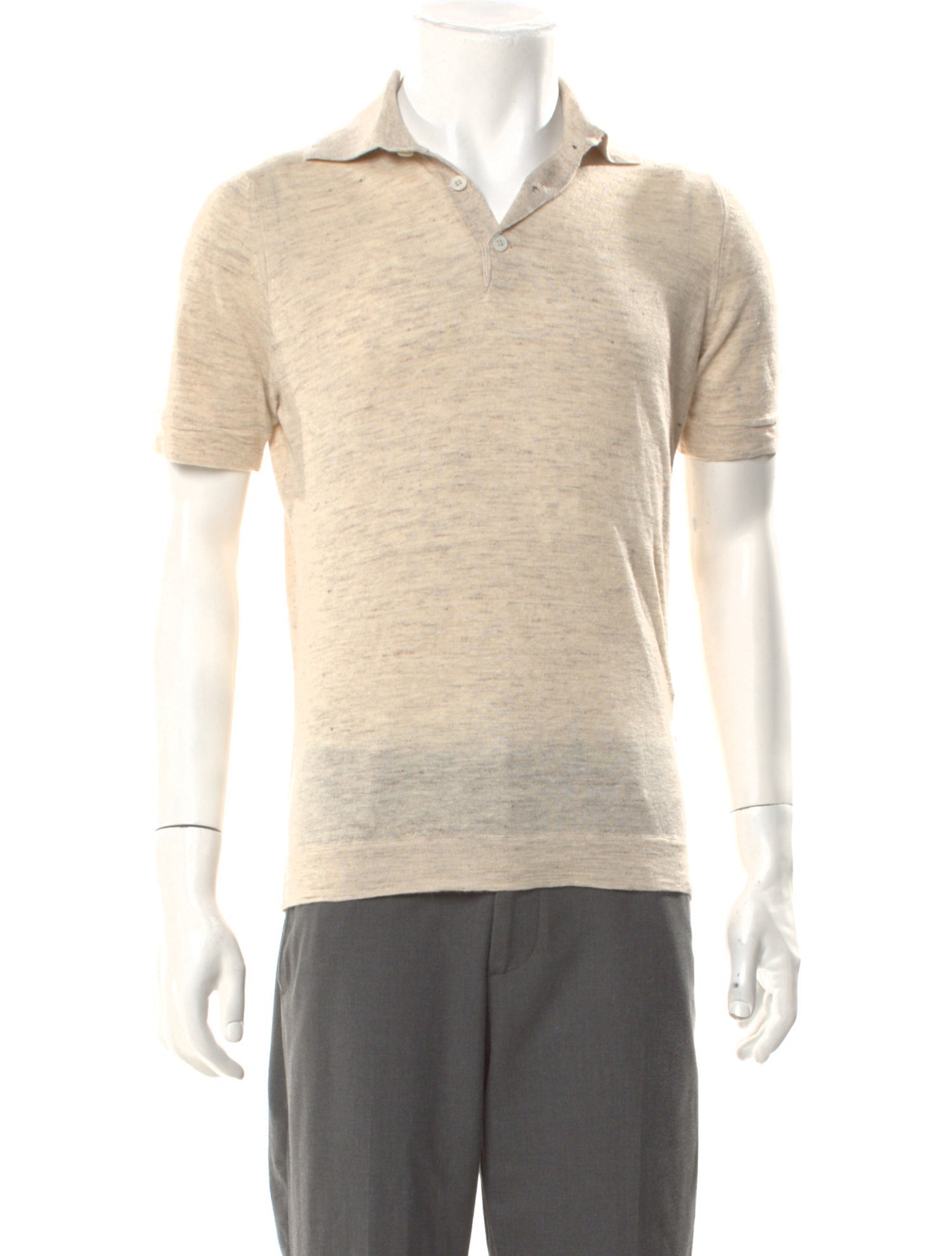 Brunello Cucinelli Linen V-Neck Polo Shirt