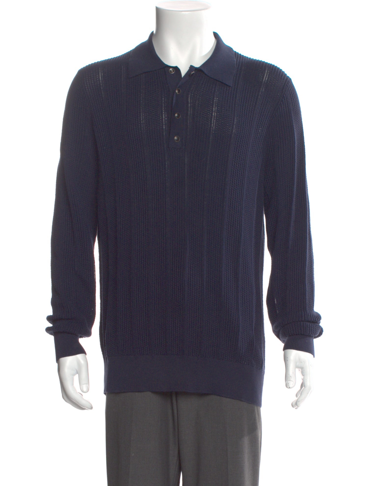 Brunello Cucinelli Mock Neck Long Sleeve Polo Sweater