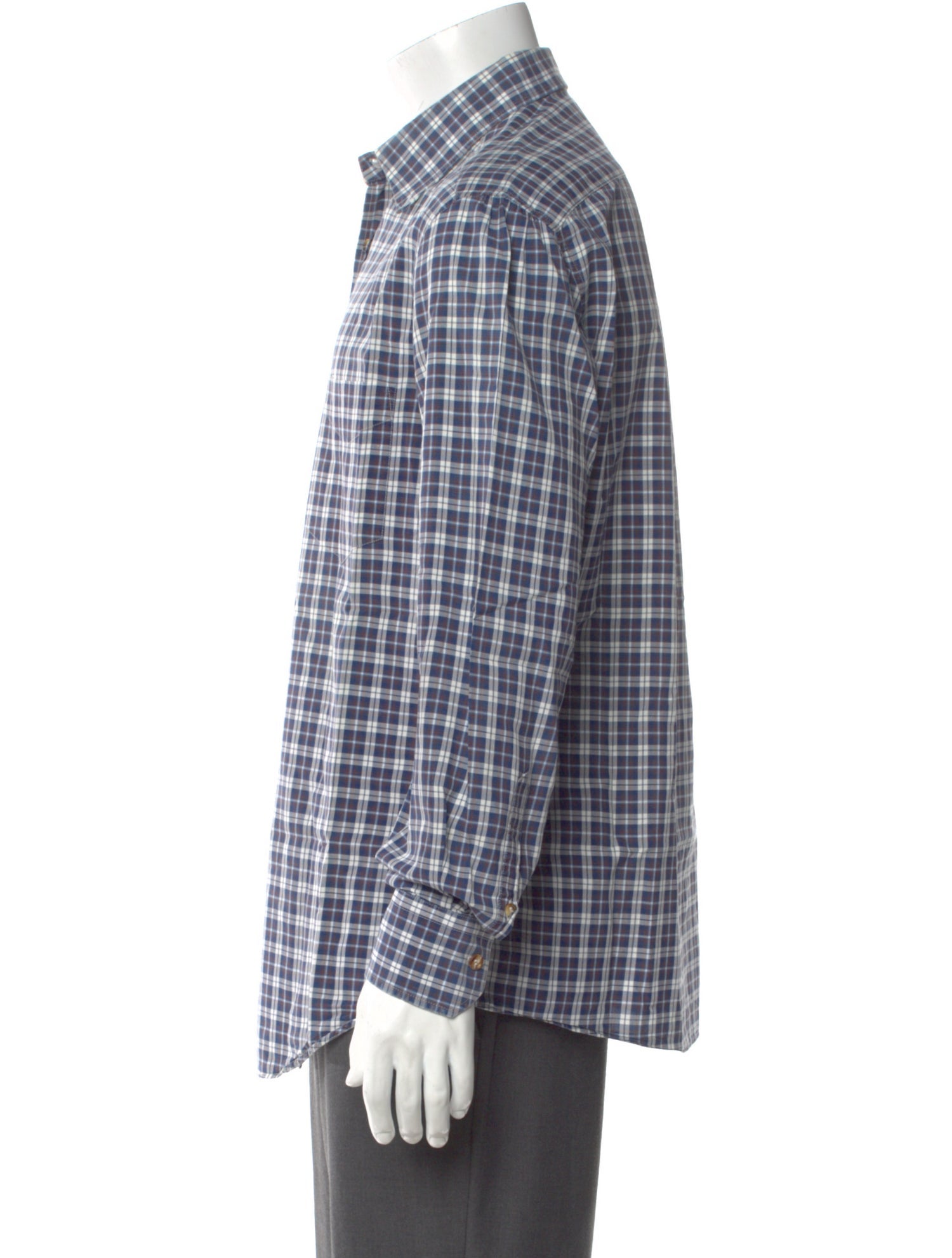 Brunello Cucinelli Plaid Print Long Sleeve Shirt