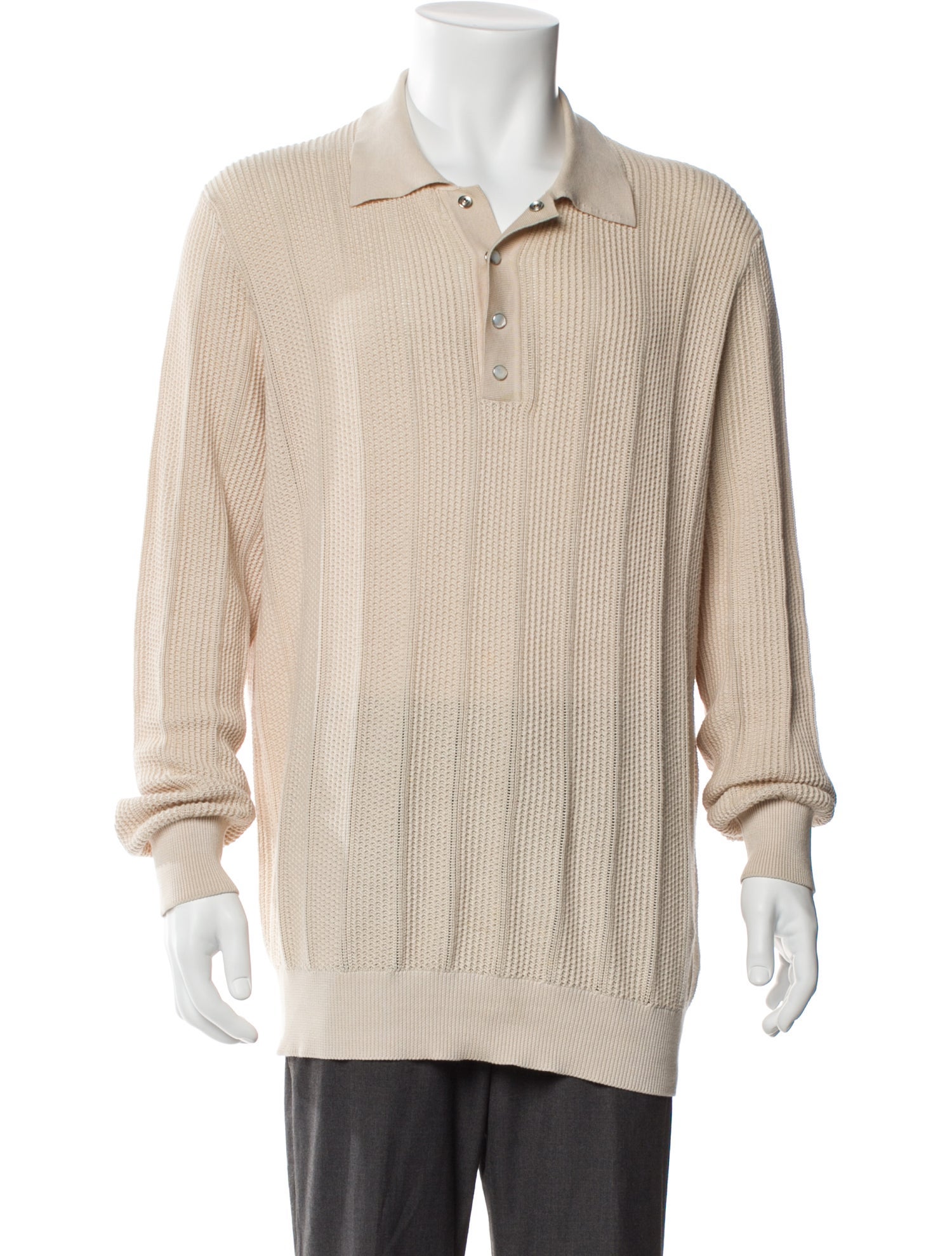 Brunello Cucinelli Collar Long Sleeve Polo Sweater