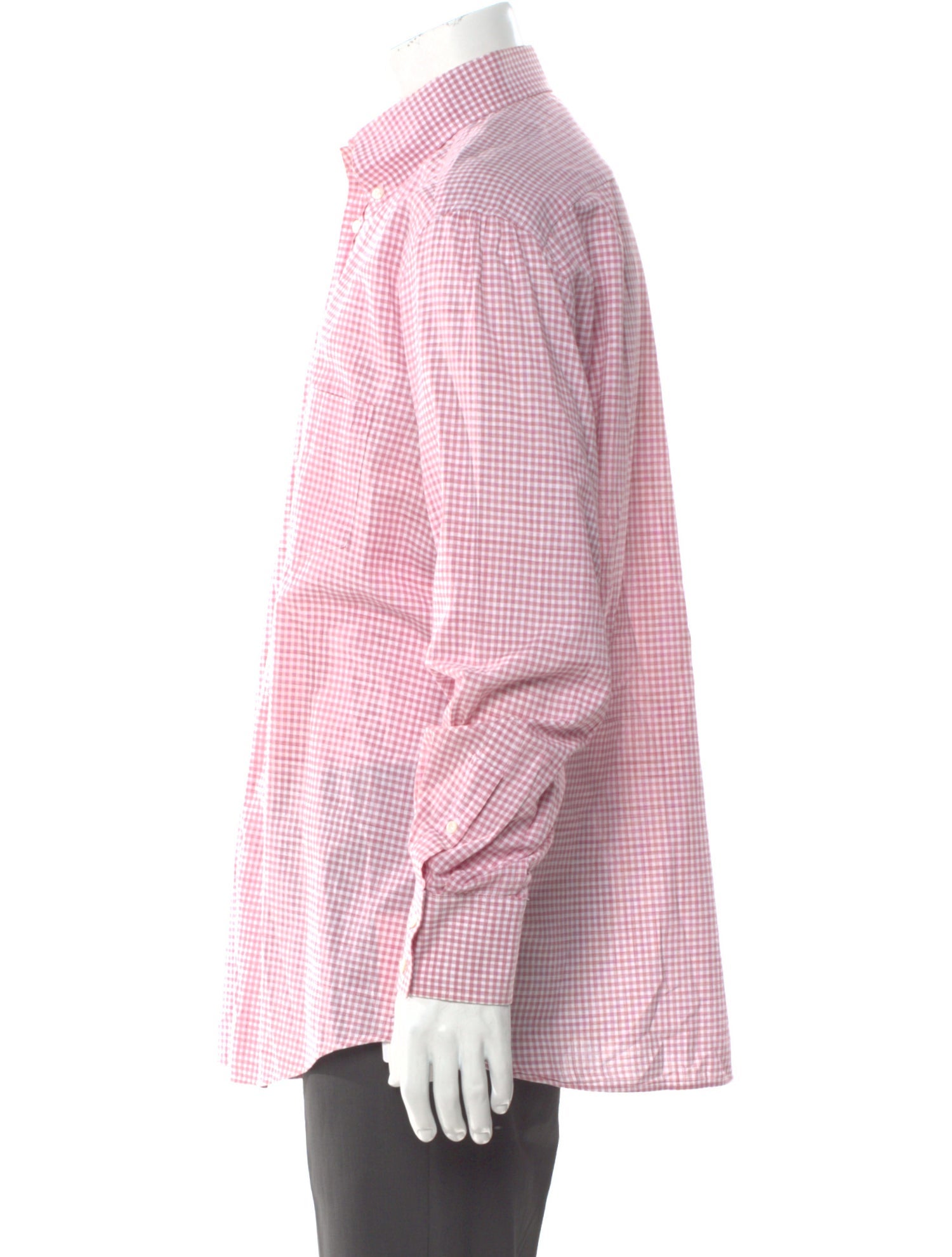 Brunello Cucinelli Plaid Print Long Sleeve Dress Shirt