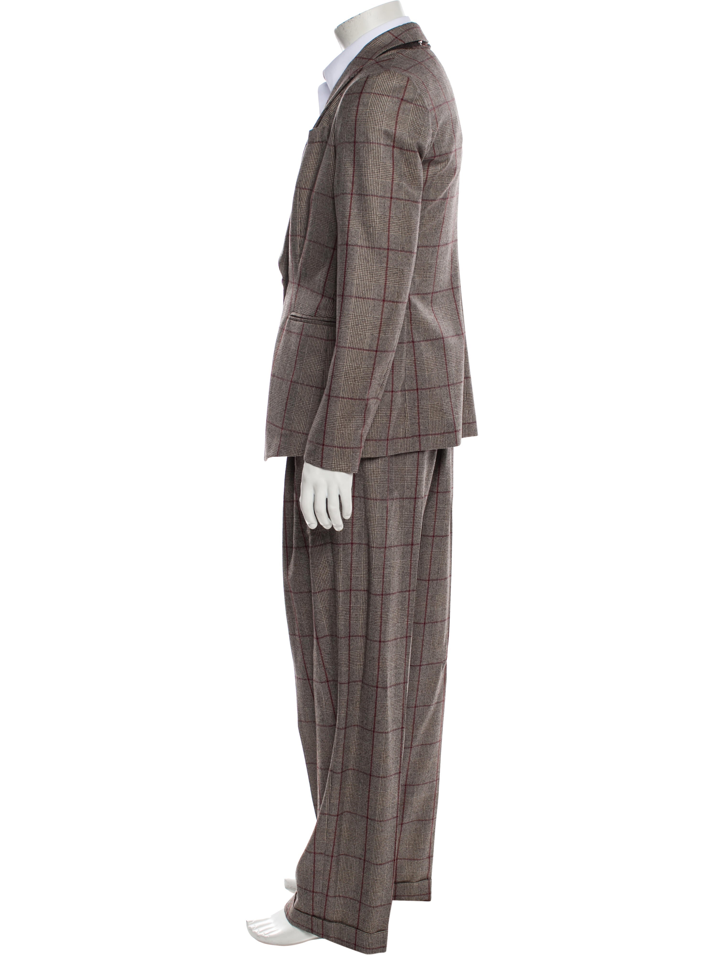 Brunello Cucinelli Plaid Print Two-Piece Suit