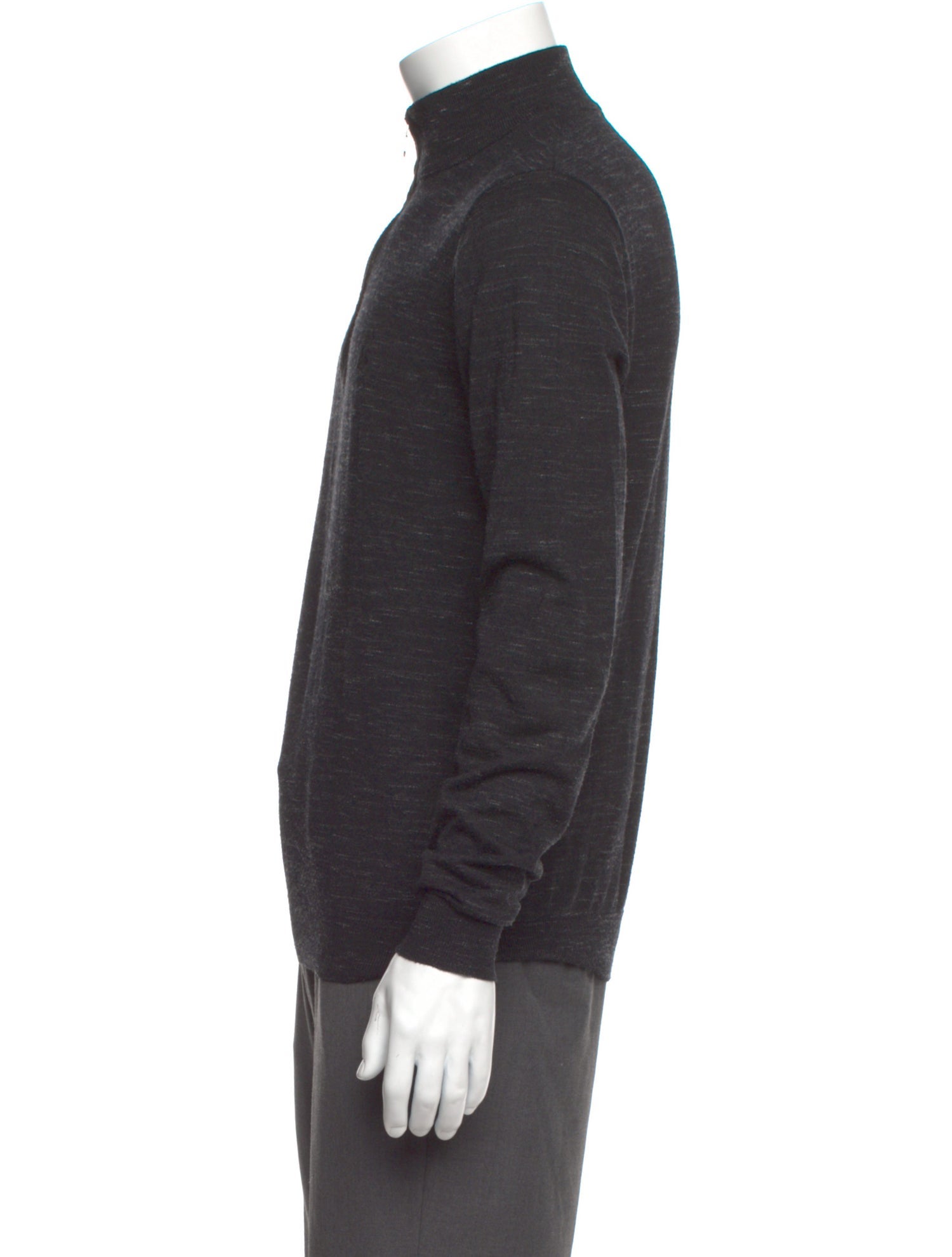 Brunello Cucinelli Mock Neck Long Sleeve Polo Sweater