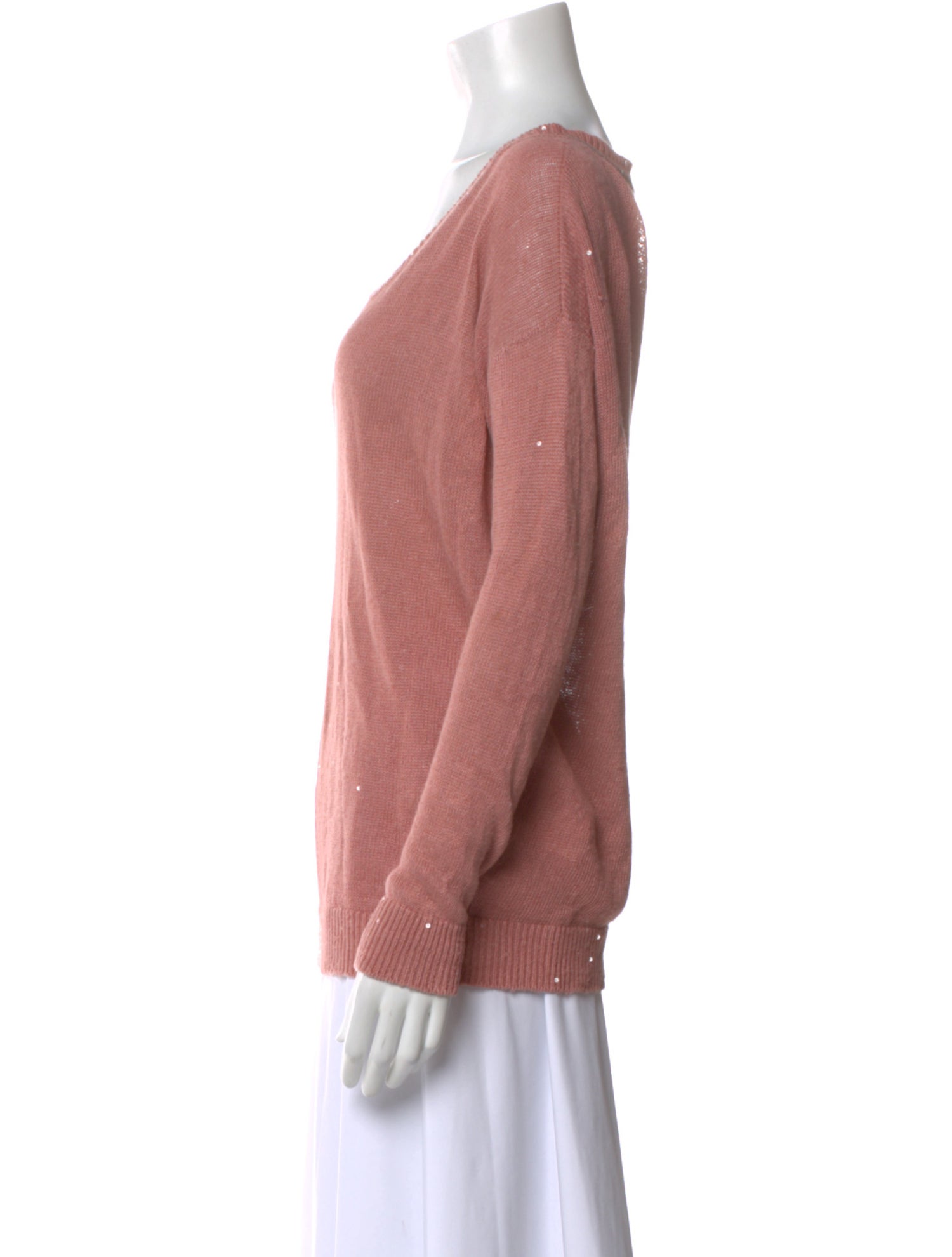 Brunello Cucinelli Linen V-Neck Sweater