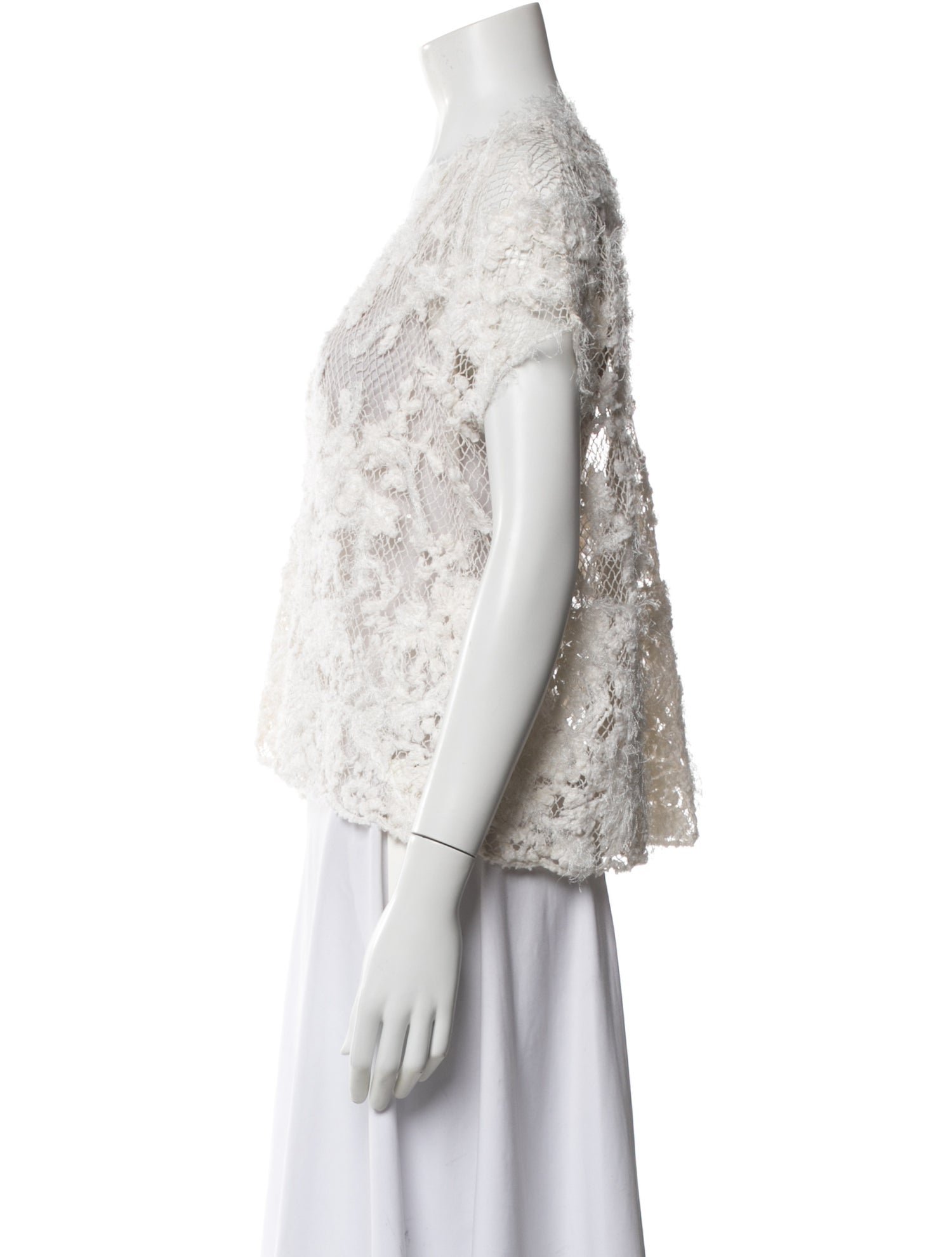 Brunello Cucinelli Linen Lace Pattern Top