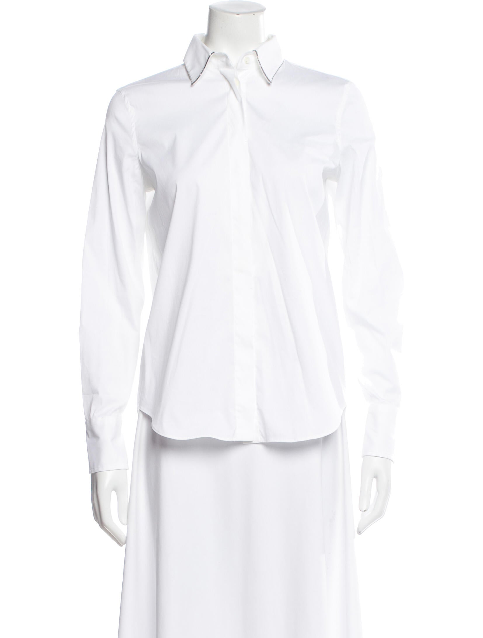 Brunello Cucinelli Long Sleeve Button-Up Top